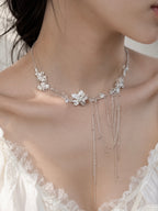 Silver Bloom Cascade Necklace