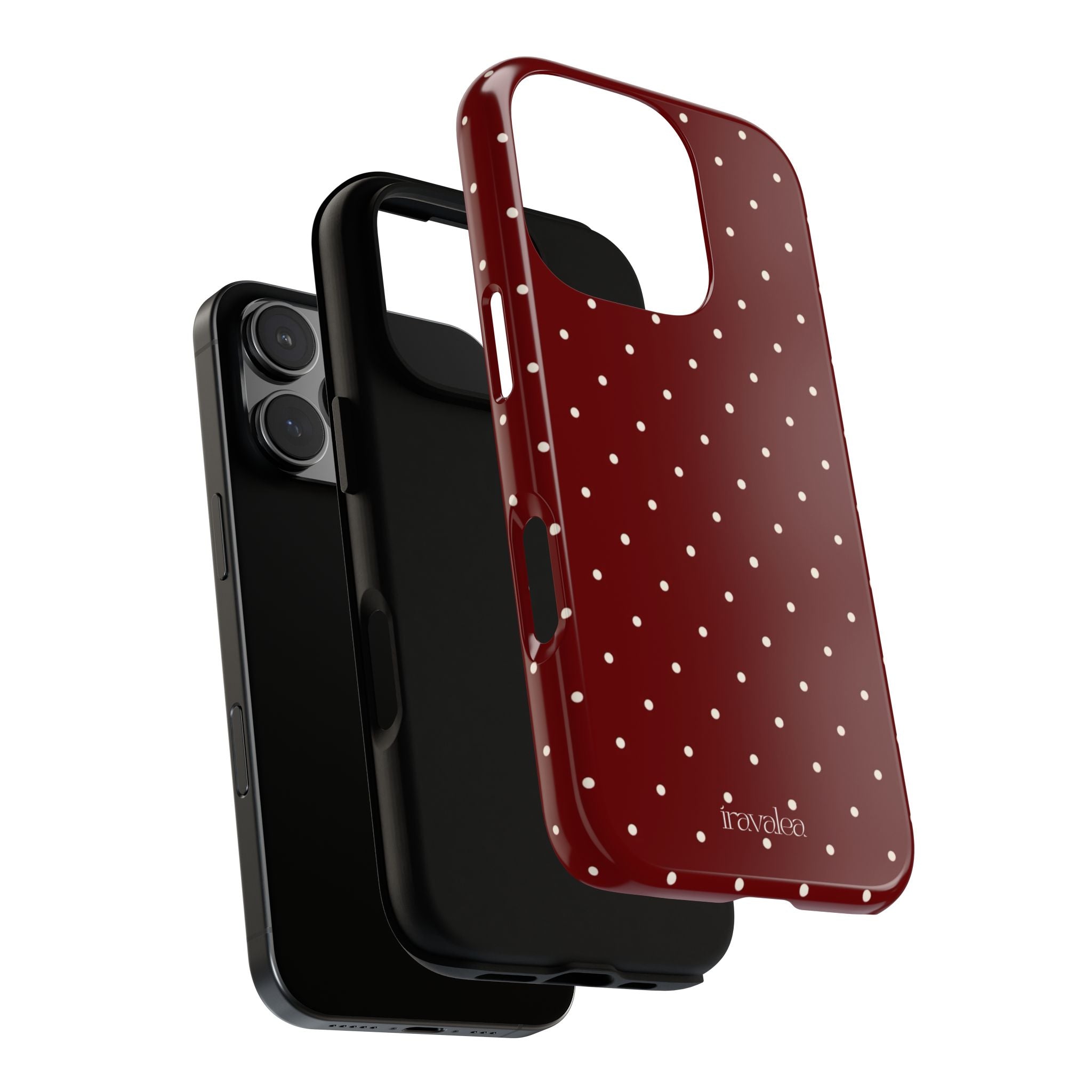 Burgundy Red Polka Dot Phone Case