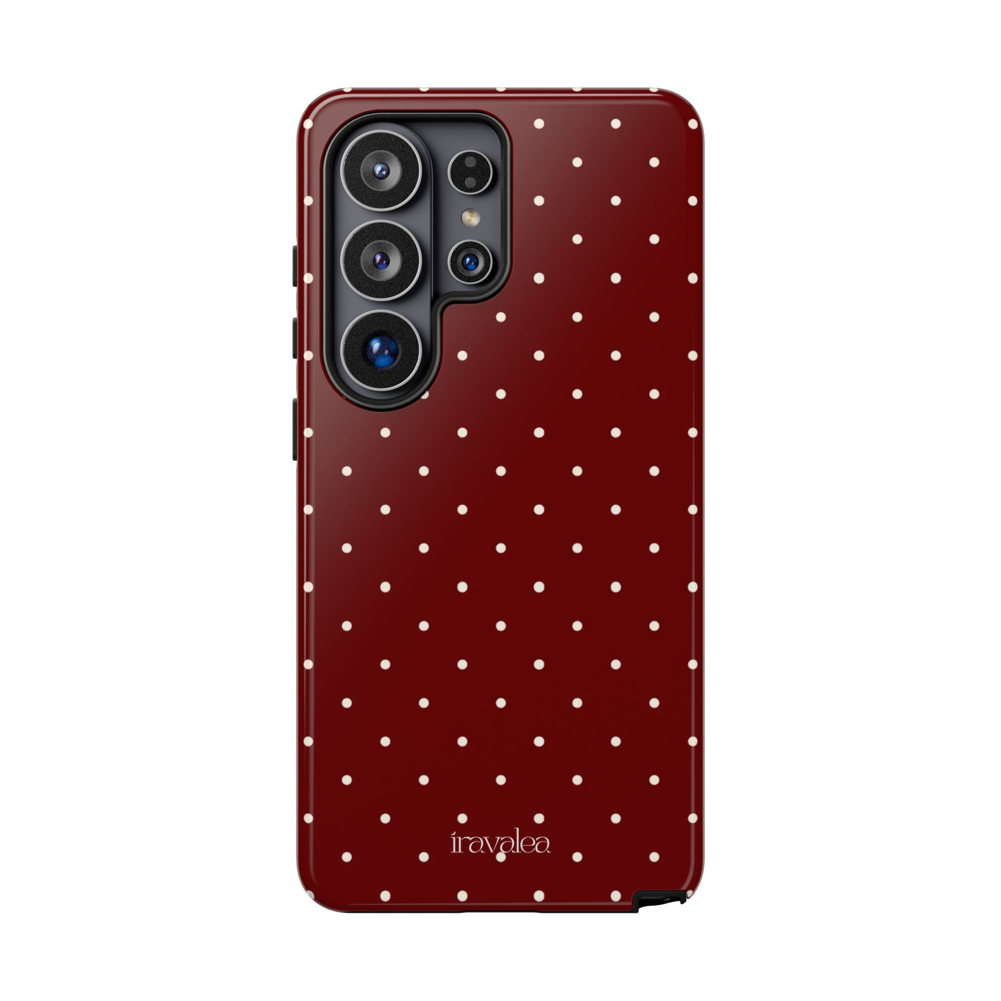 Burgundy Red Polka Dot Phone Case