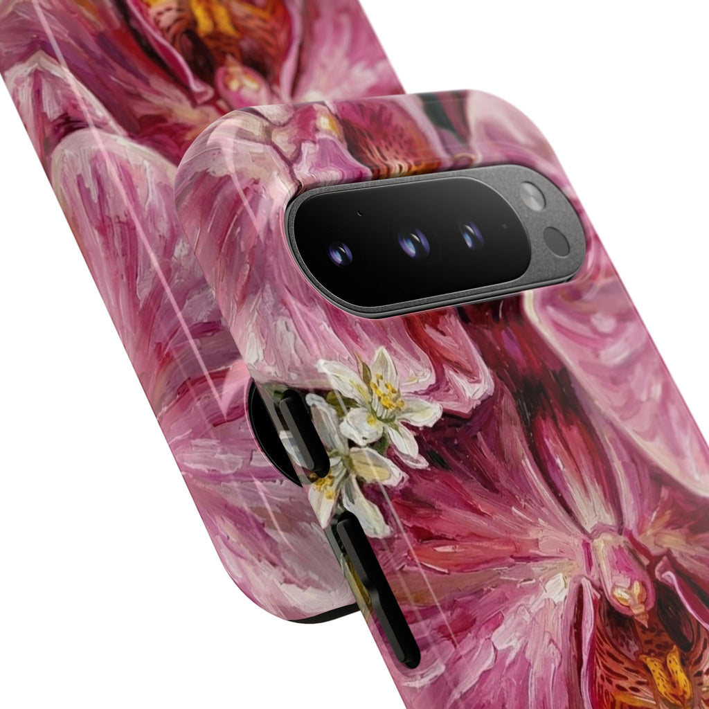 Pink Orchid Floral Art Phone Case