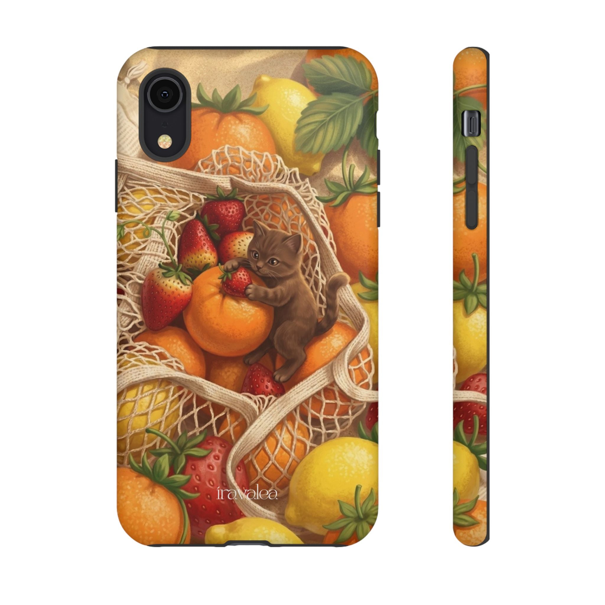 Cat in Summery Fruit Basket Phone Case