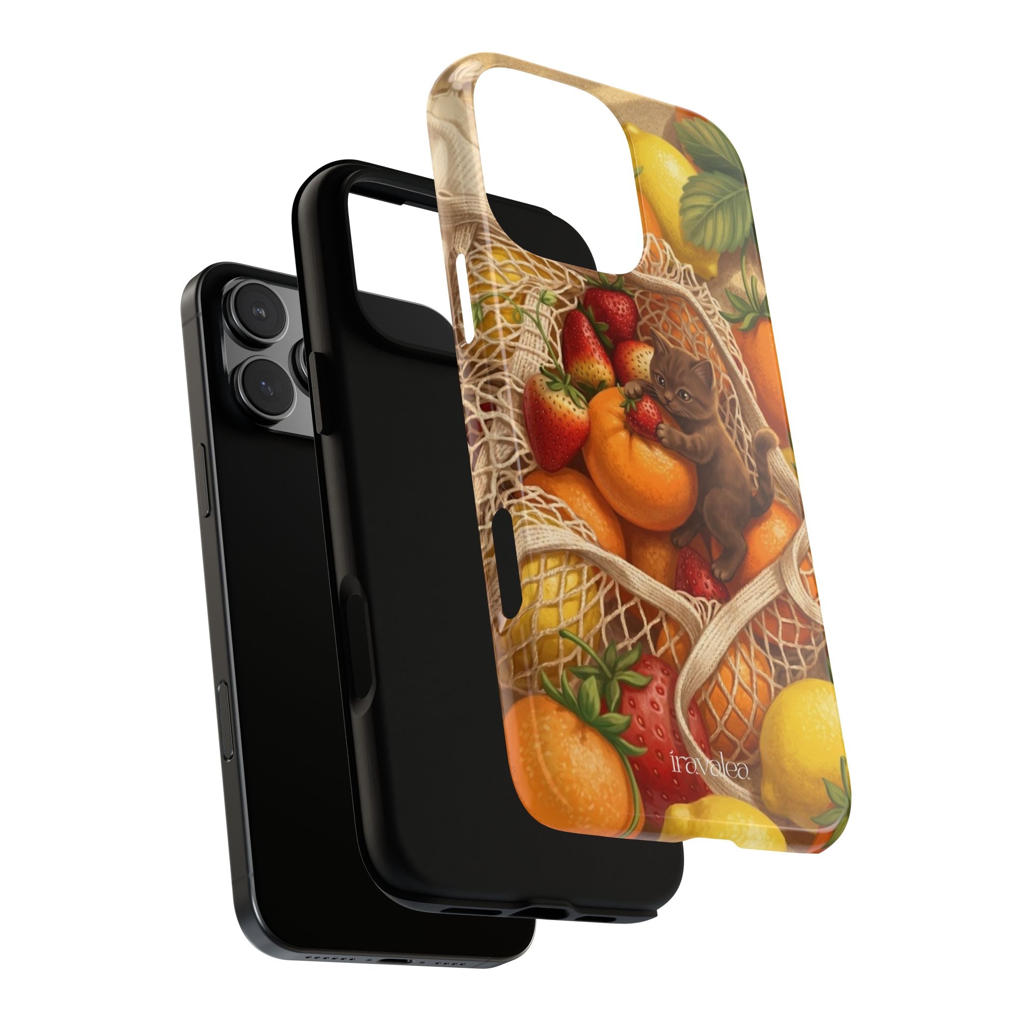 Cat in Summery Fruit Basket Phone Case