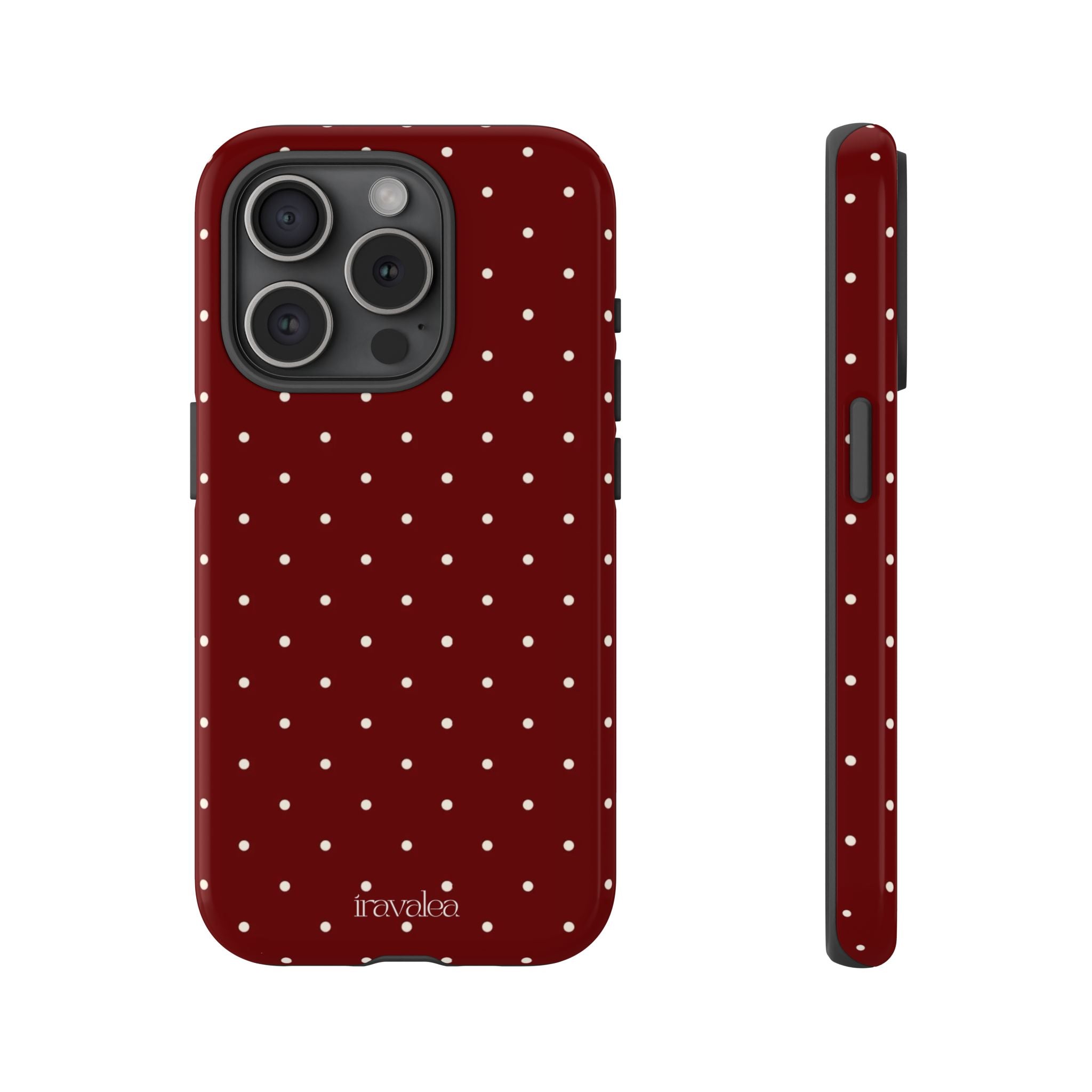 Burgundy Red Polka Dot Phone Case
