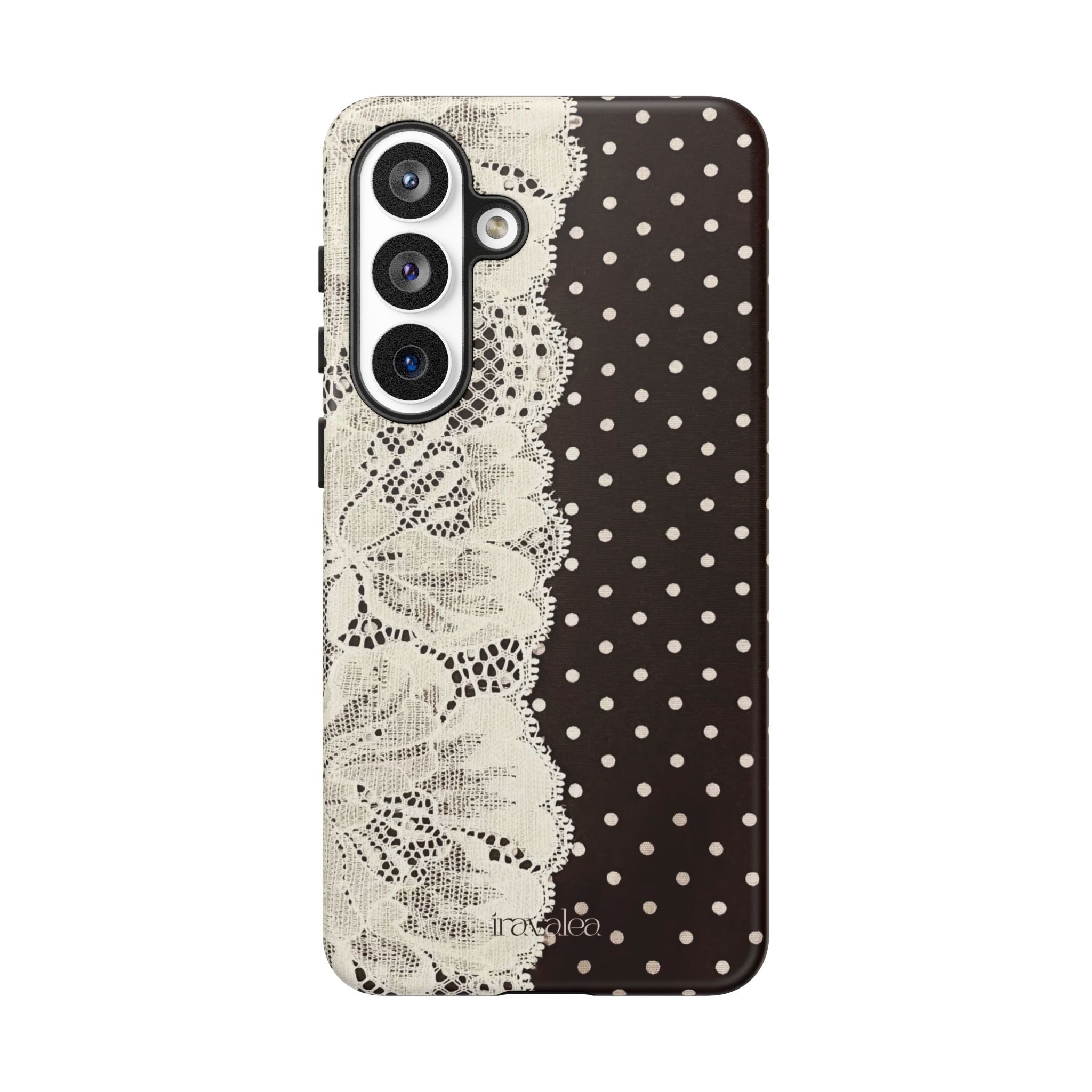 Brown Polka Dot and Lace Phone Case