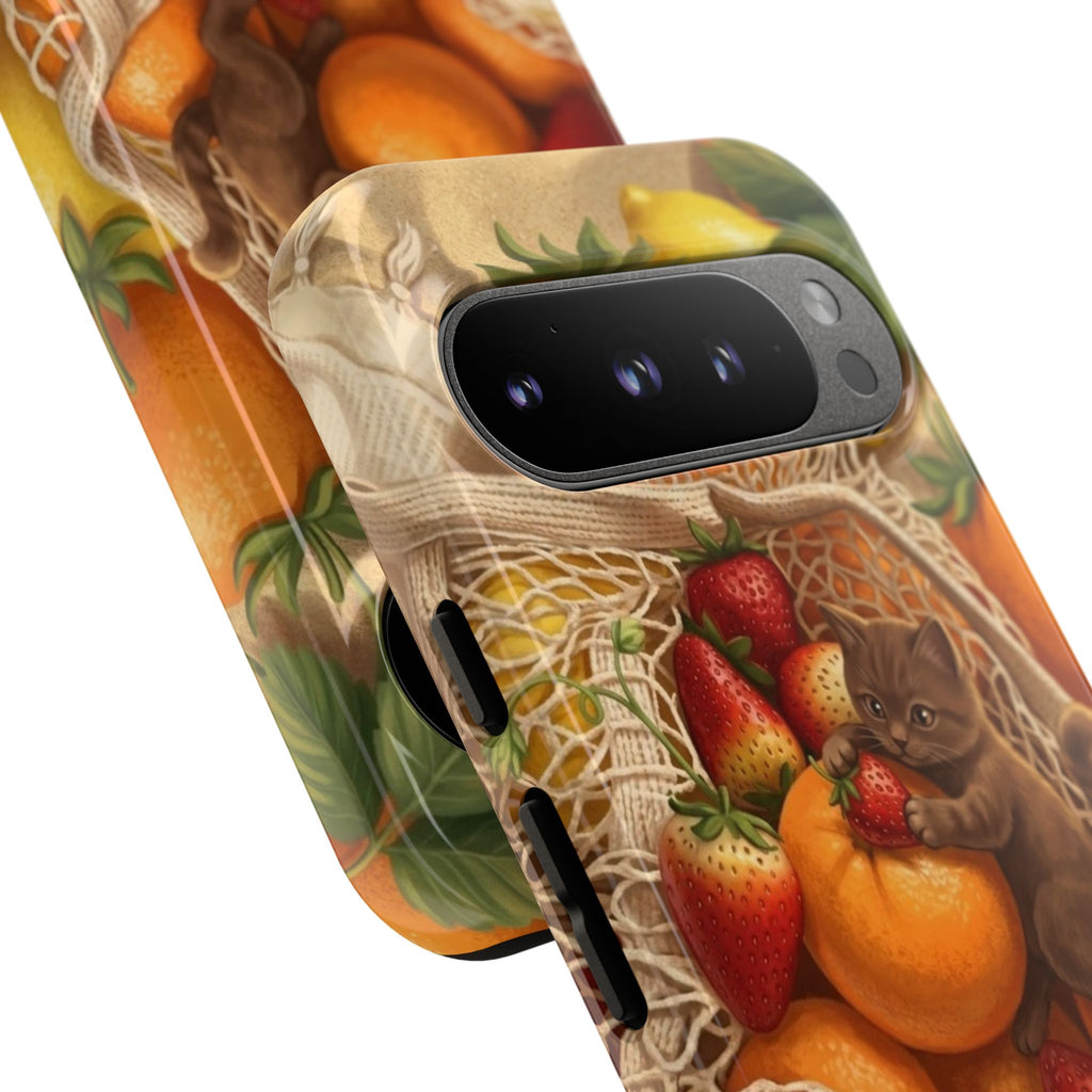 Cat in Summery Fruit Basket Phone Case