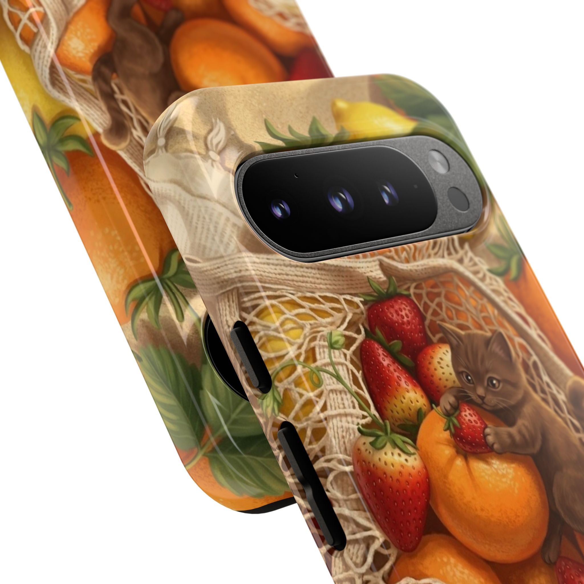 Cat in Summery Fruit Basket Phone Case