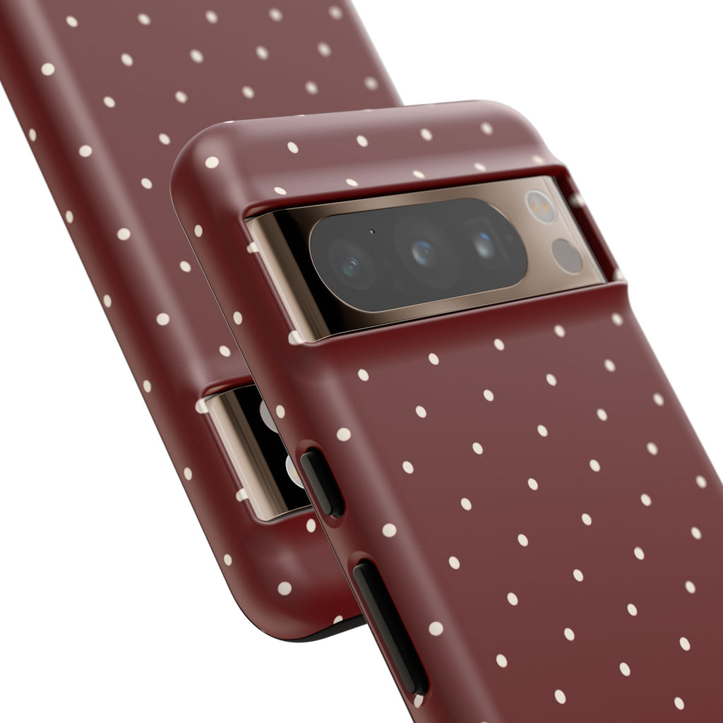 Burgundy Red Polka Dot Phone Case