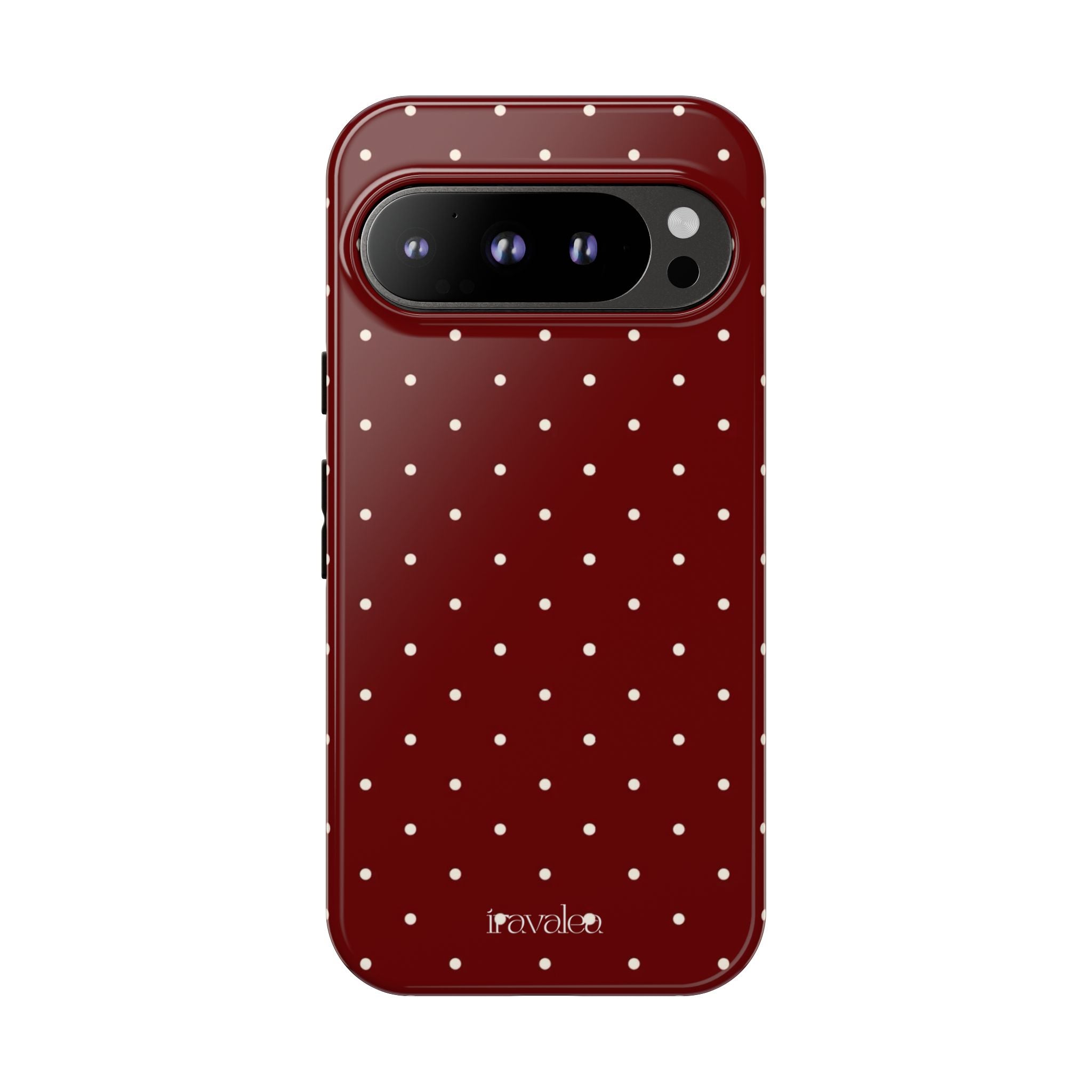 Burgundy Red Polka Dot Phone Case