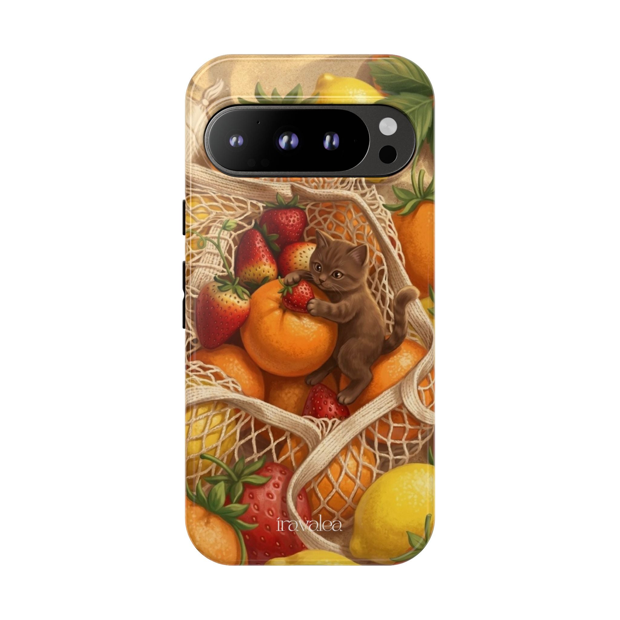 Cat in Summery Fruit Basket Phone Case
