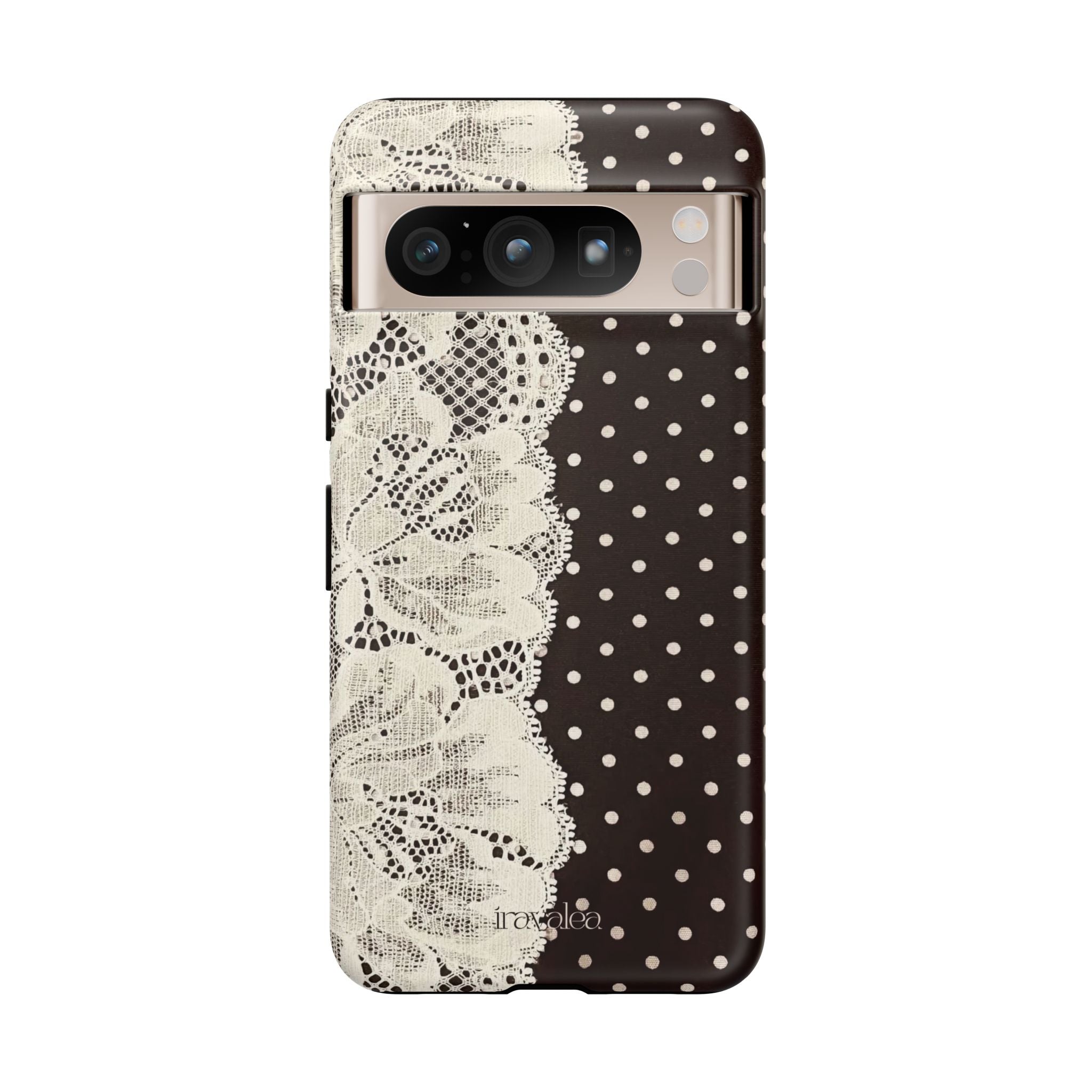 Brown Polka Dot and Lace Phone Case