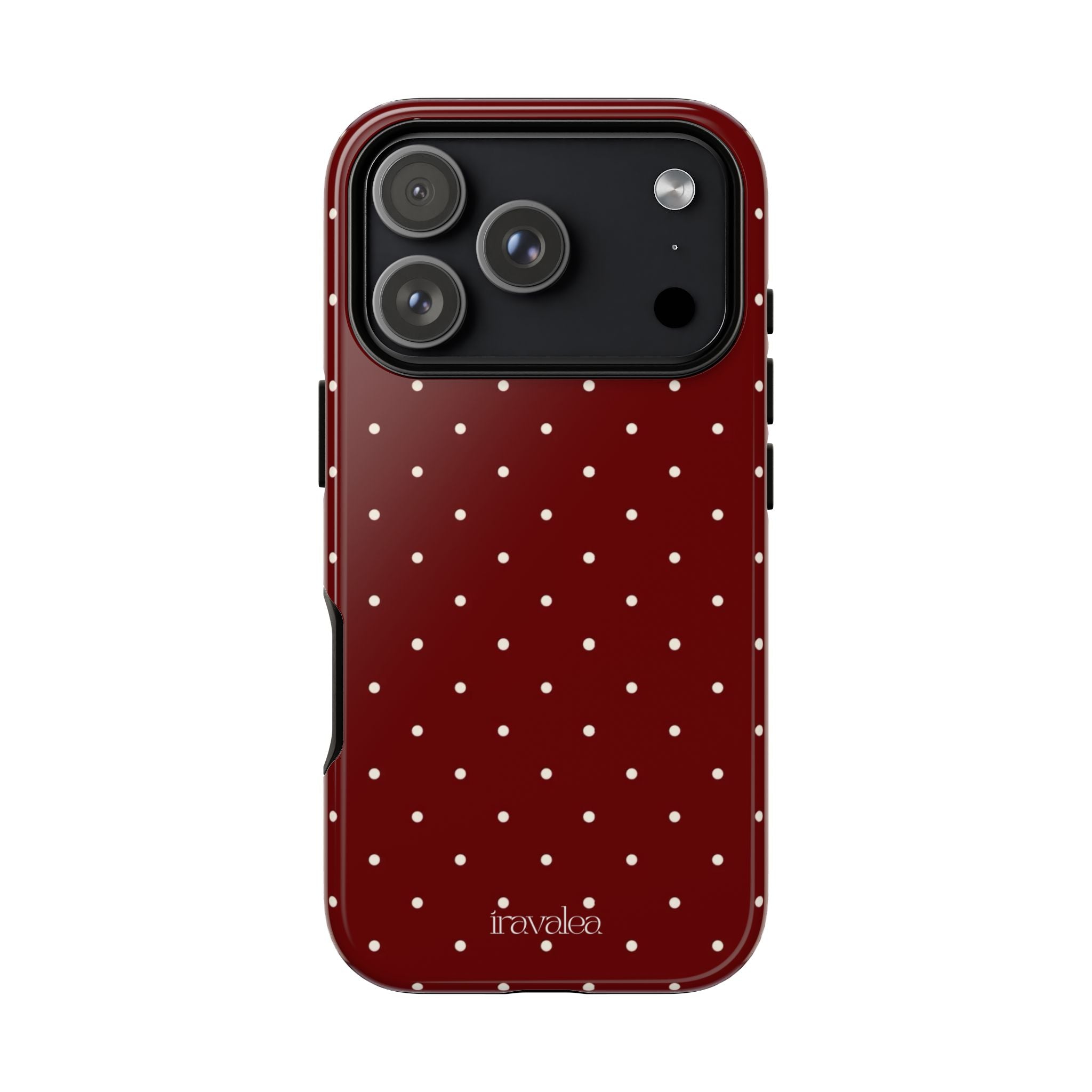 Burgundy Red Polka Dot Phone Case