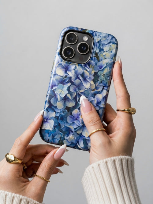 Blue Hydrangea Floral Botanical Phone Case