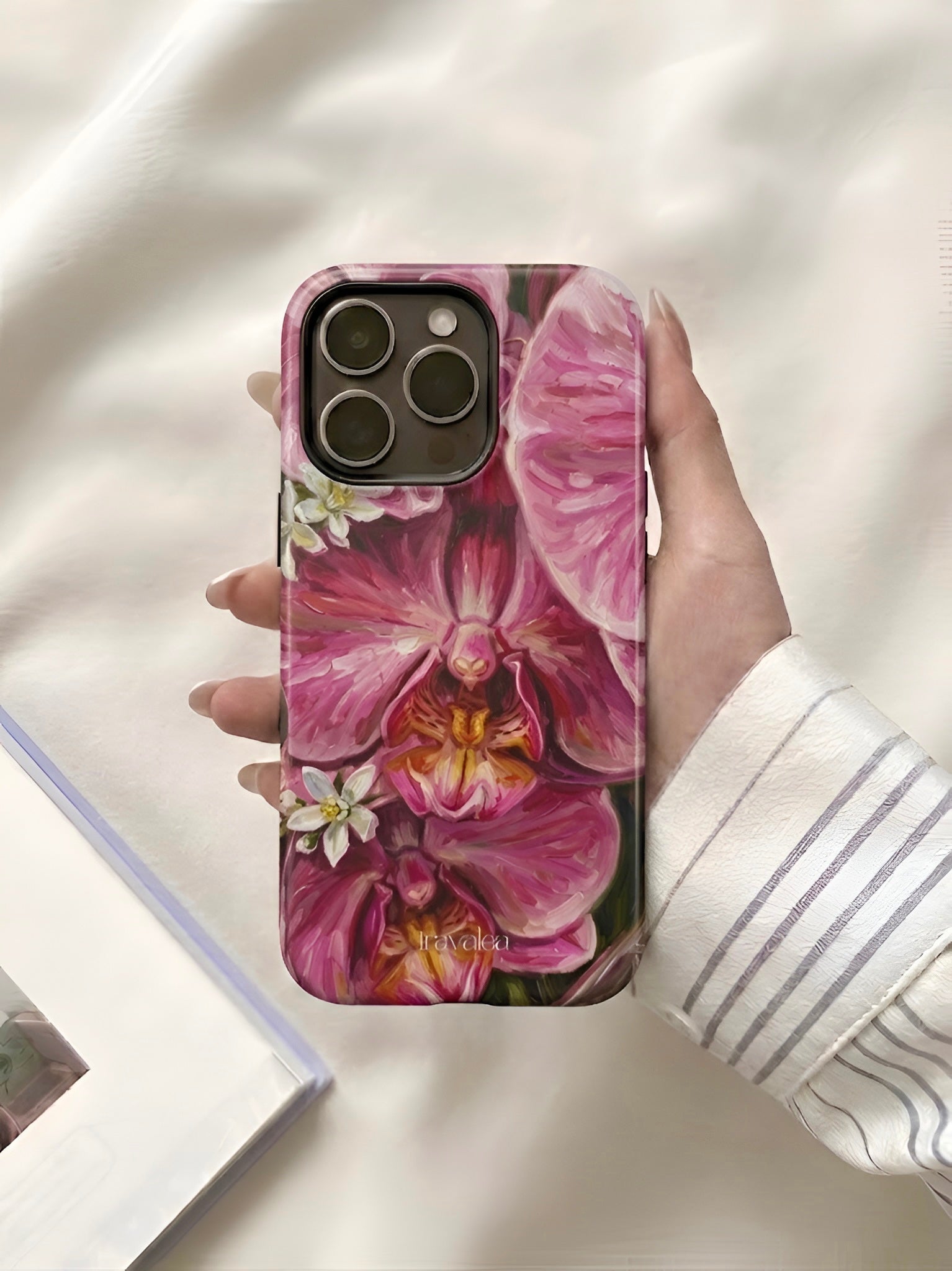 Pink Orchid Floral Art Phone Case