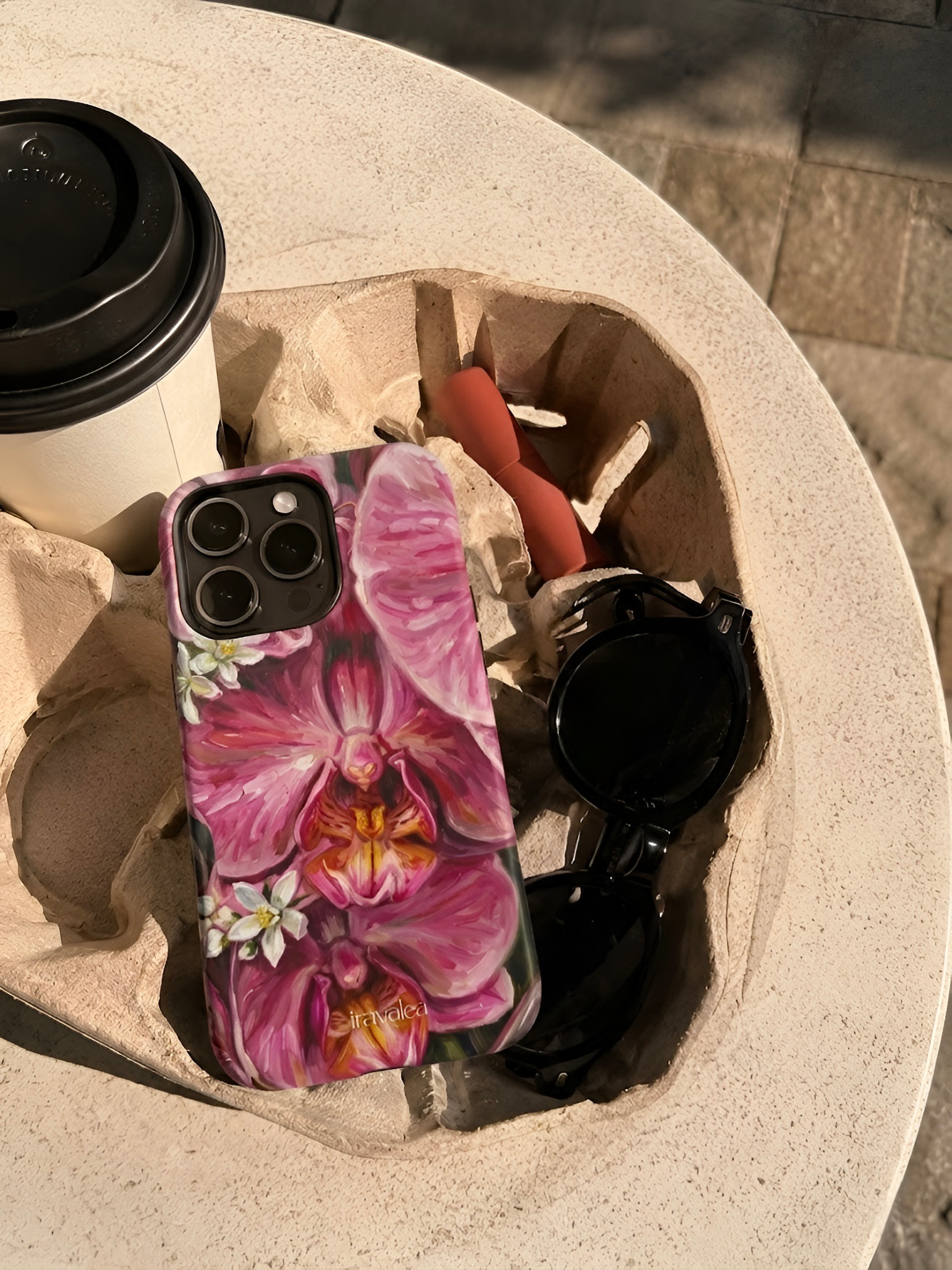 Pink Orchid Floral Art Phone Case
