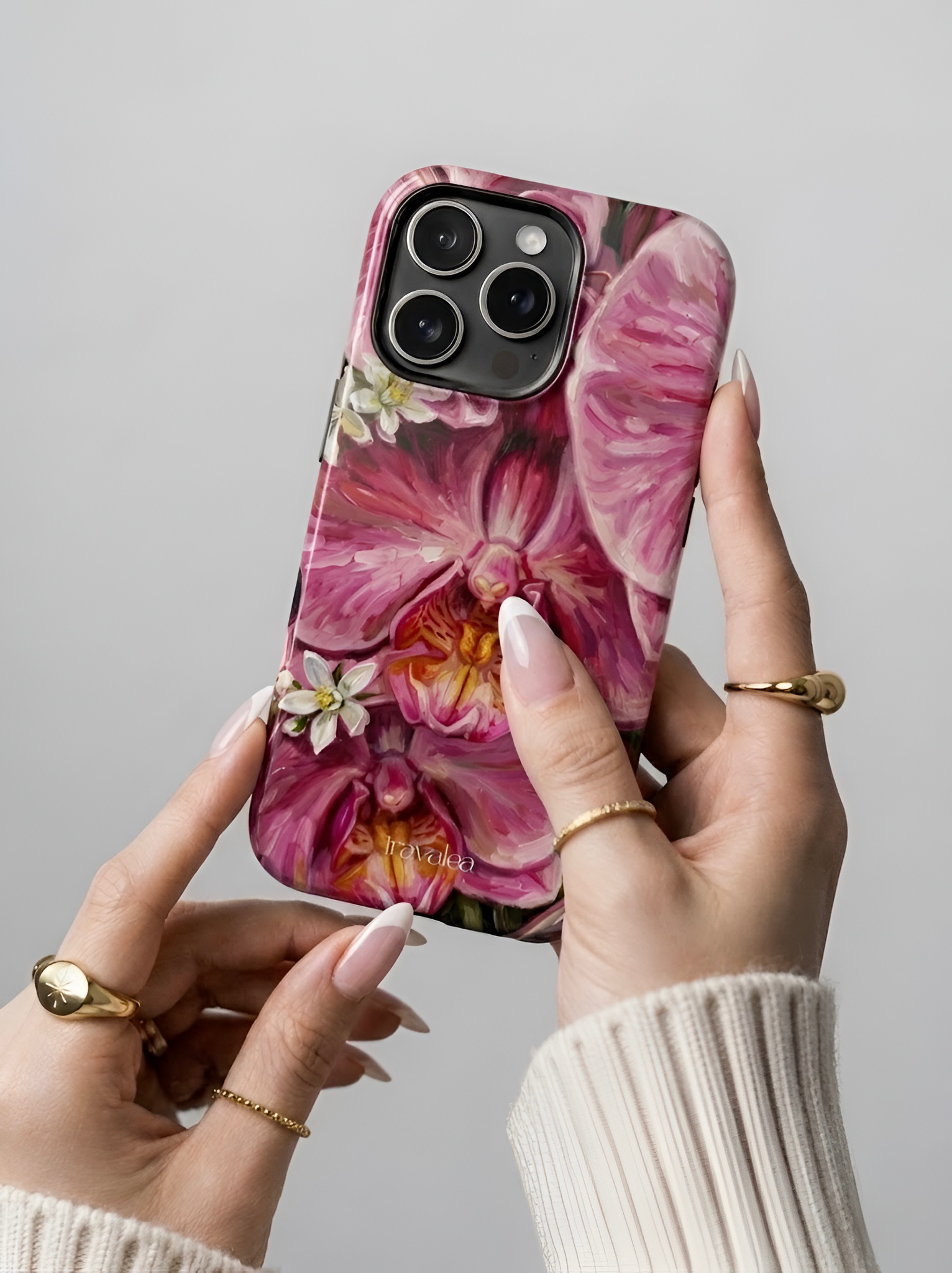 Pink Orchid Floral Art Phone Case