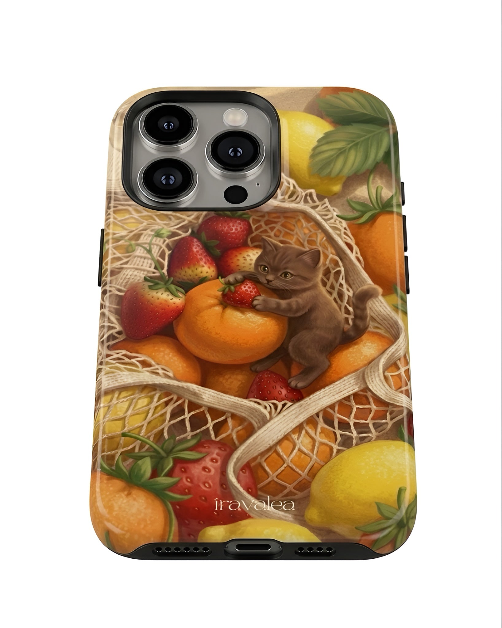 Cat in Summery Fruit Basket Phone Case