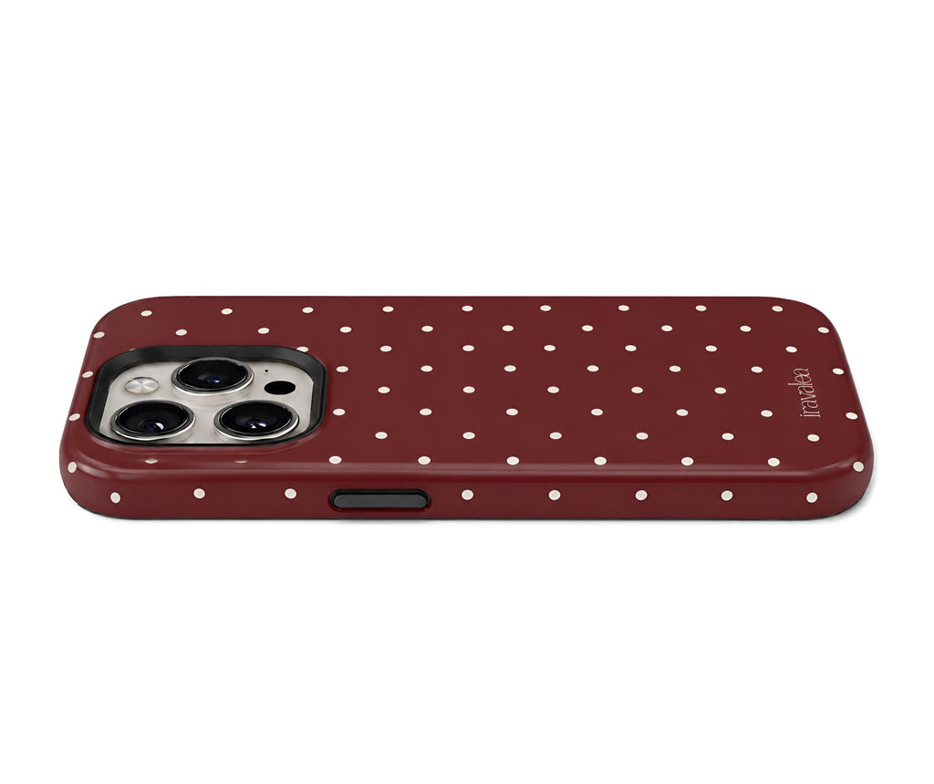 Burgundy Red Polka Dot Phone Case
