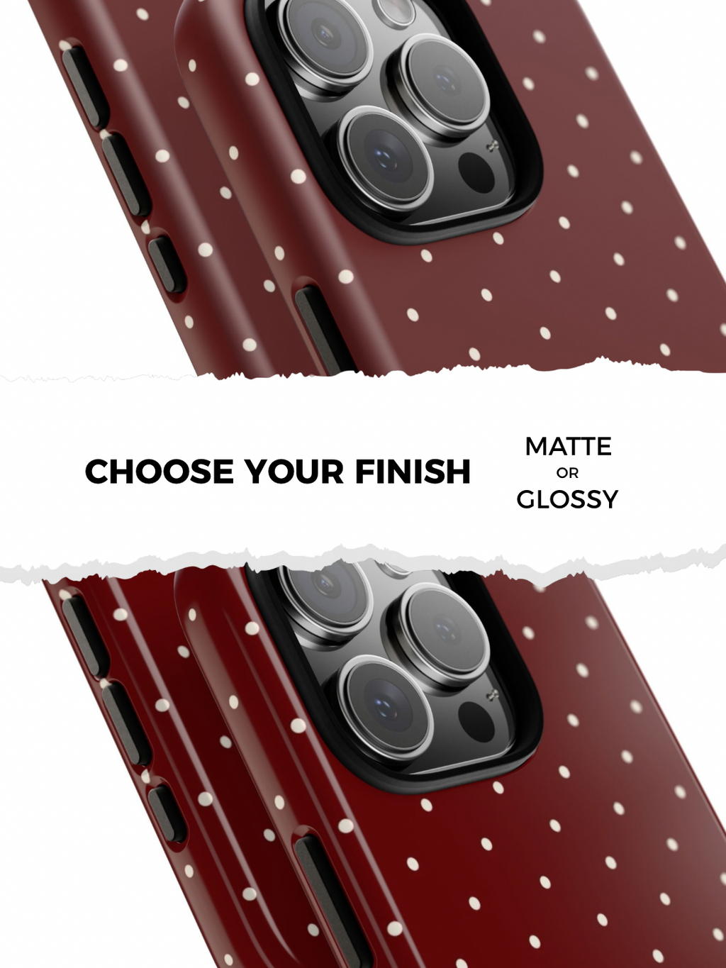 Burgundy Red Polka Dot Phone Case