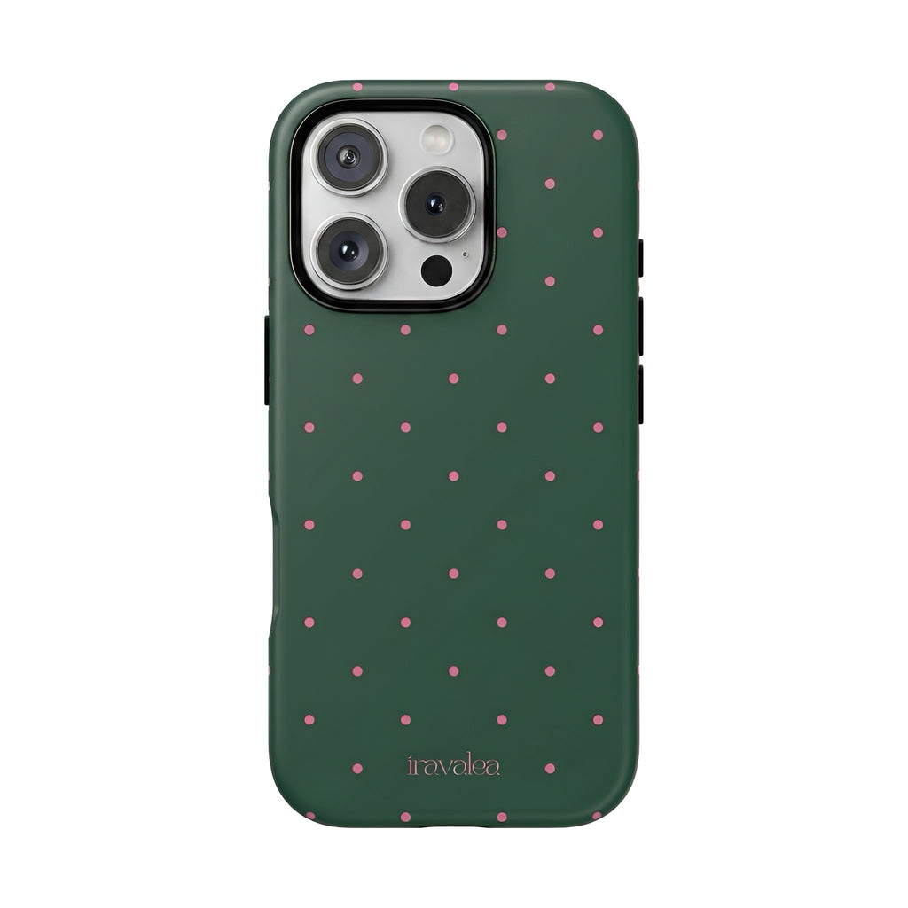 Dark Green Polka Dot Phone Case