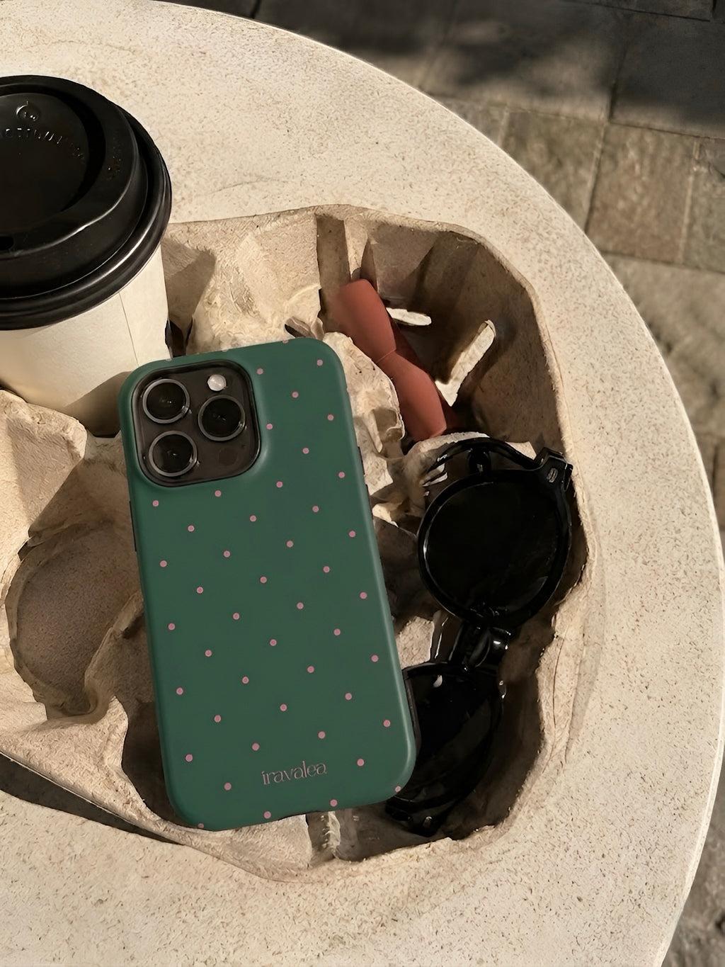 Dark Green Polka Dot Phone Case