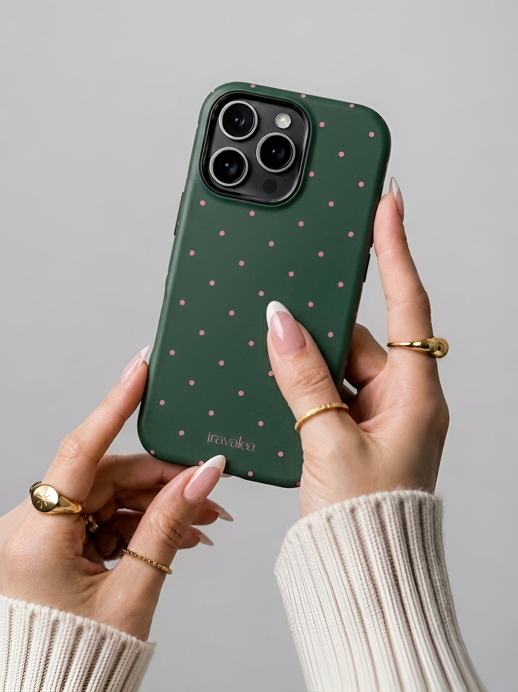 Dark Green Polka Dot Phone Case