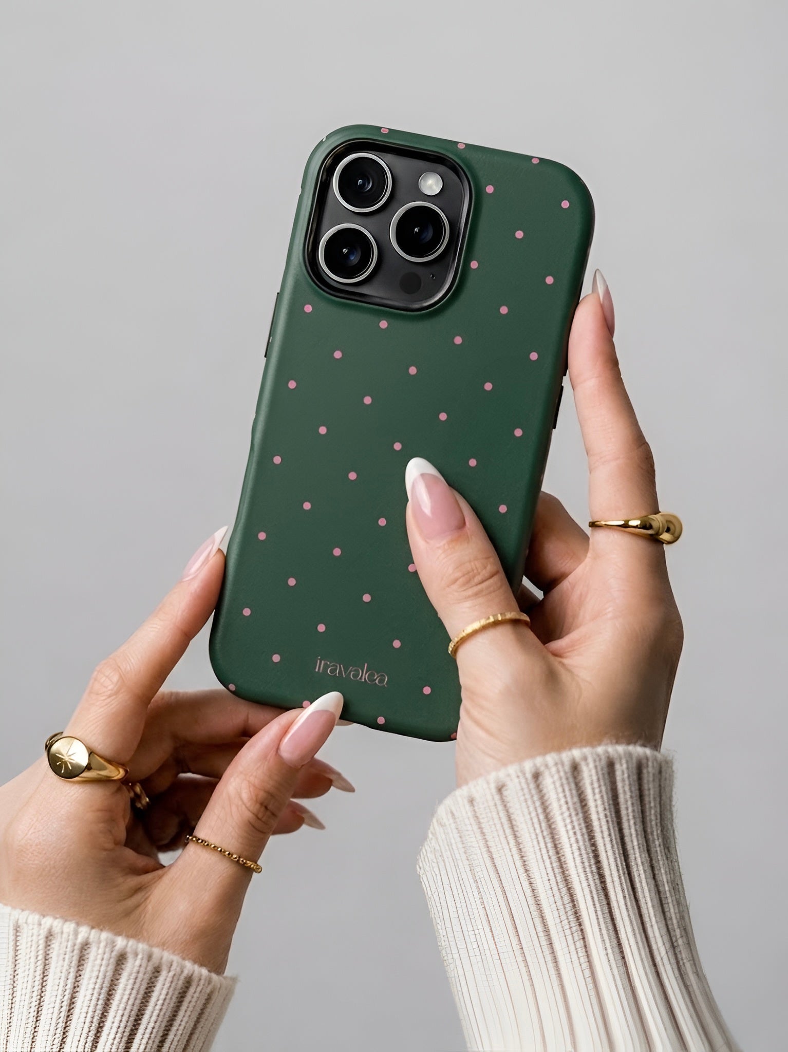 Dark Green Polka Dot Phone Case
