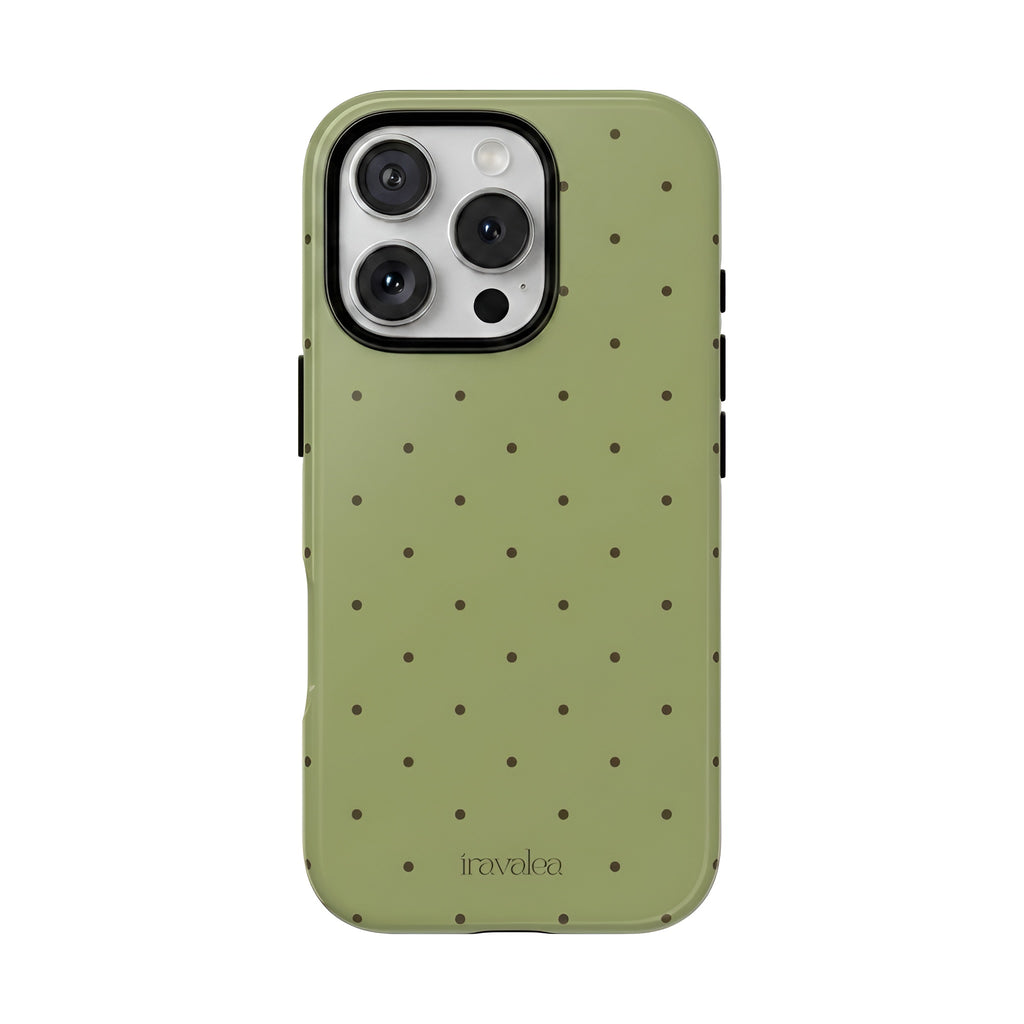 Matcha Green Polka Dot Phone Case