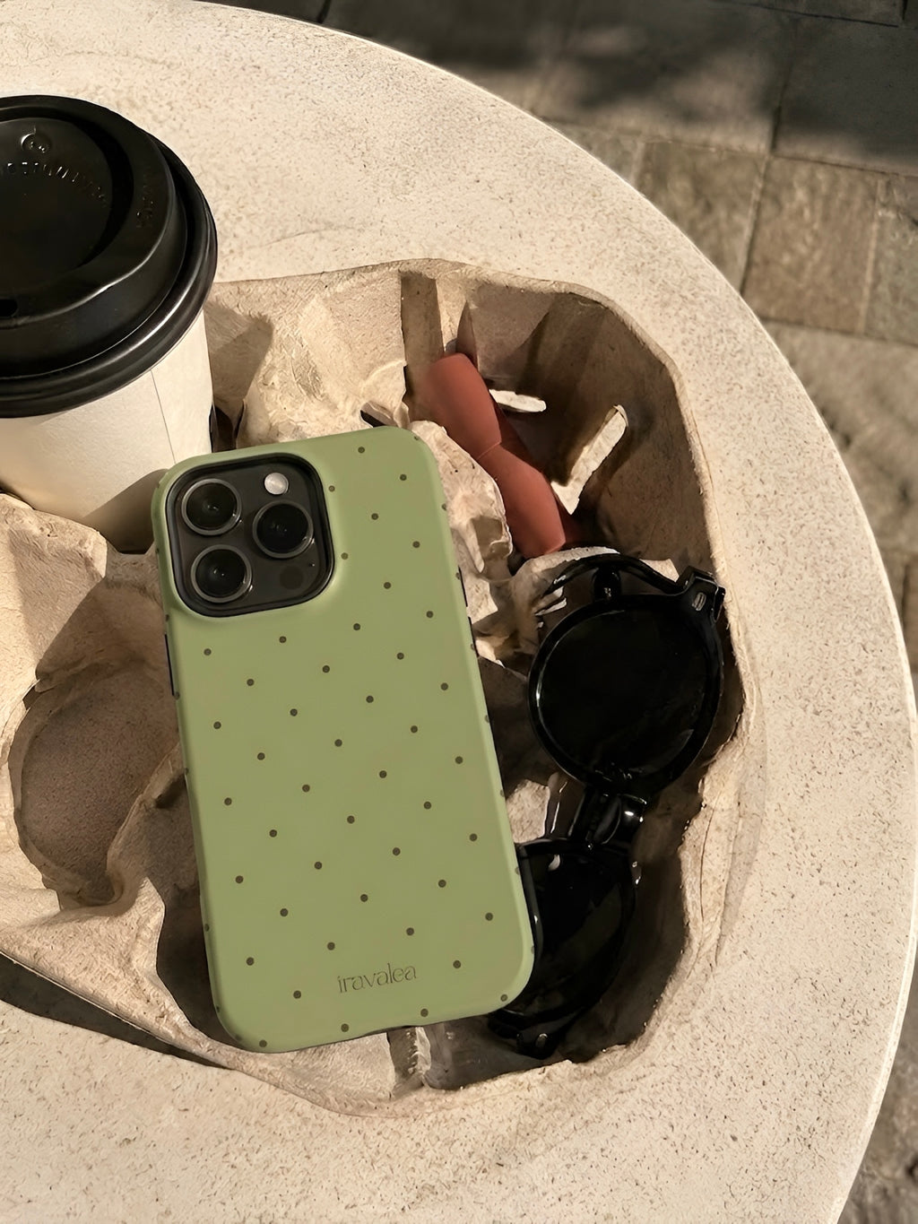 Matcha Green Polka Dot Phone Case