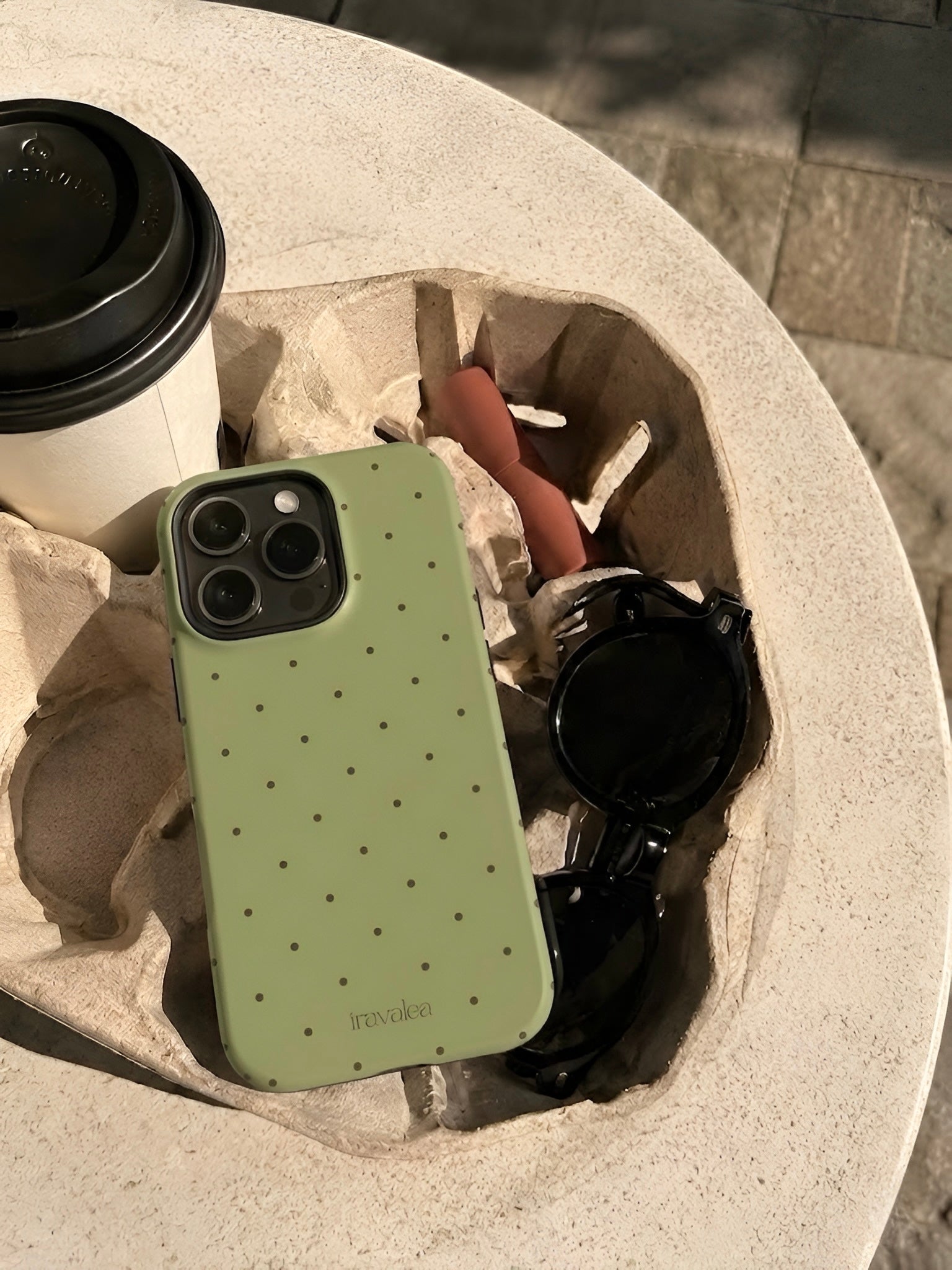 Matcha Green Polka Dot Phone Case