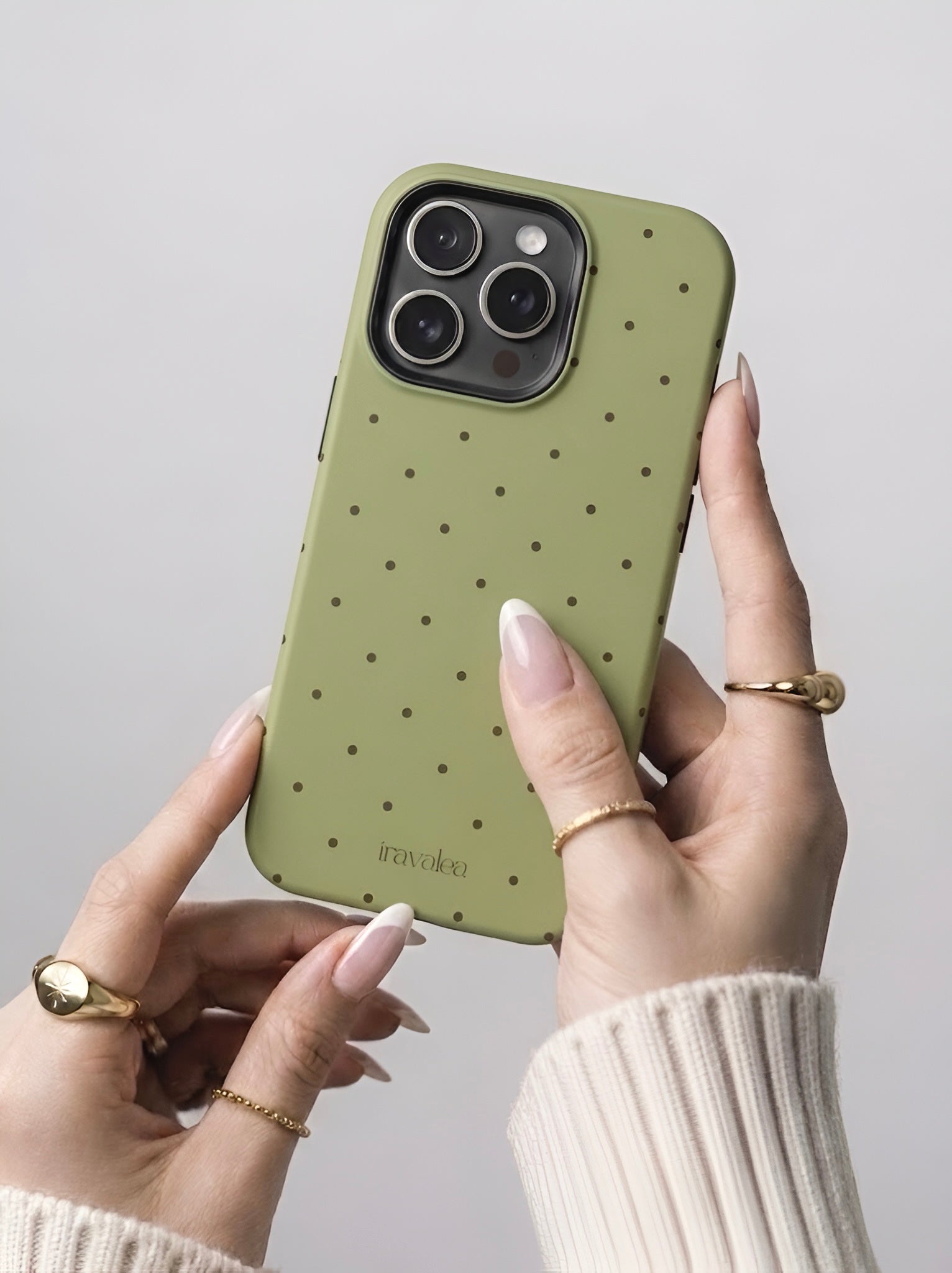 Matcha Green Polka Dot Phone Case