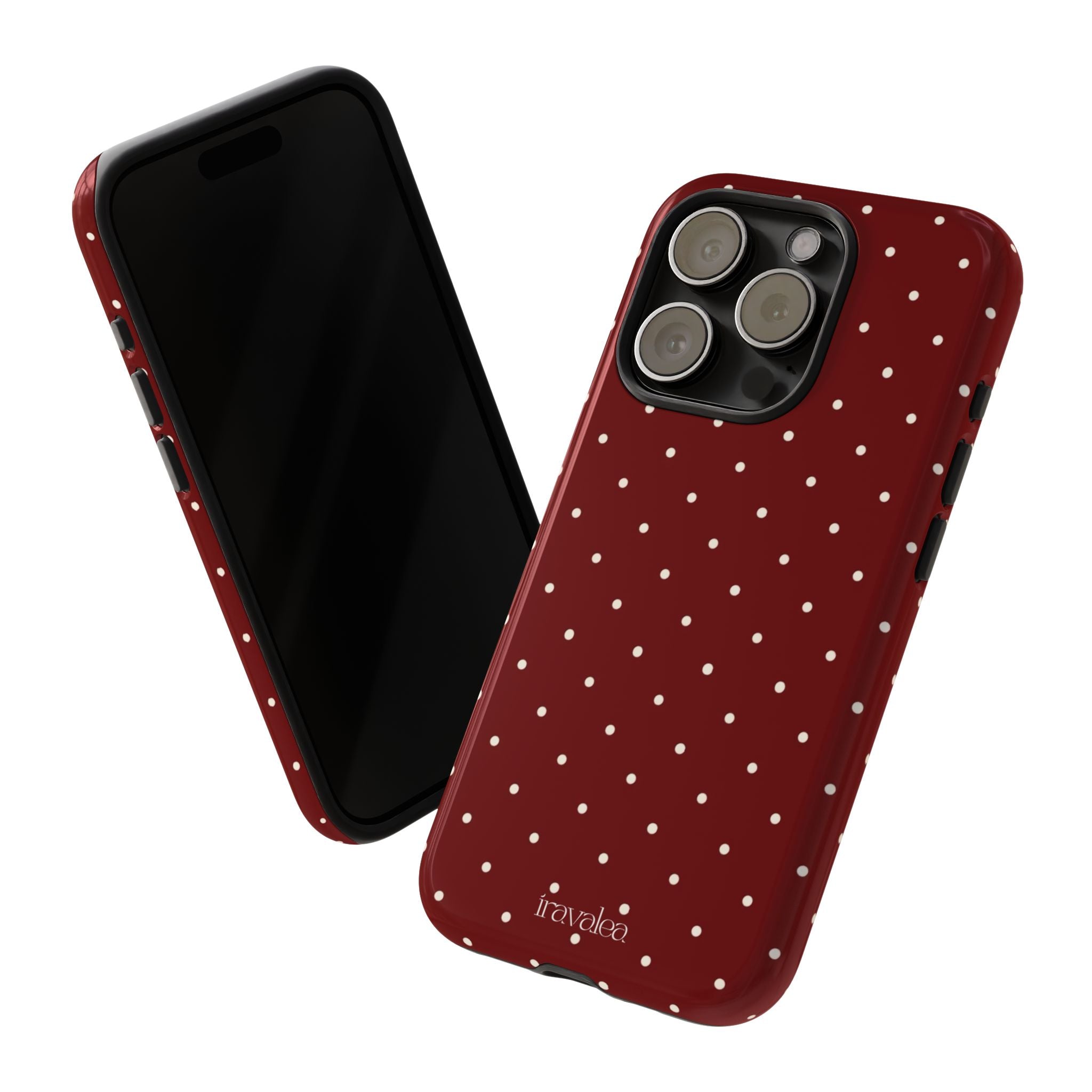 Burgundy Red Polka Dot Phone Case