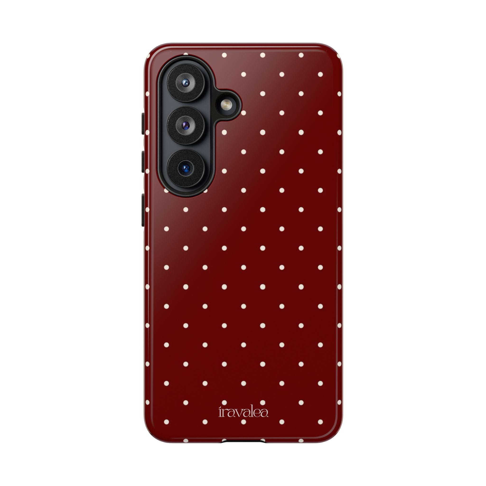 Burgundy Red Polka Dot Phone Case