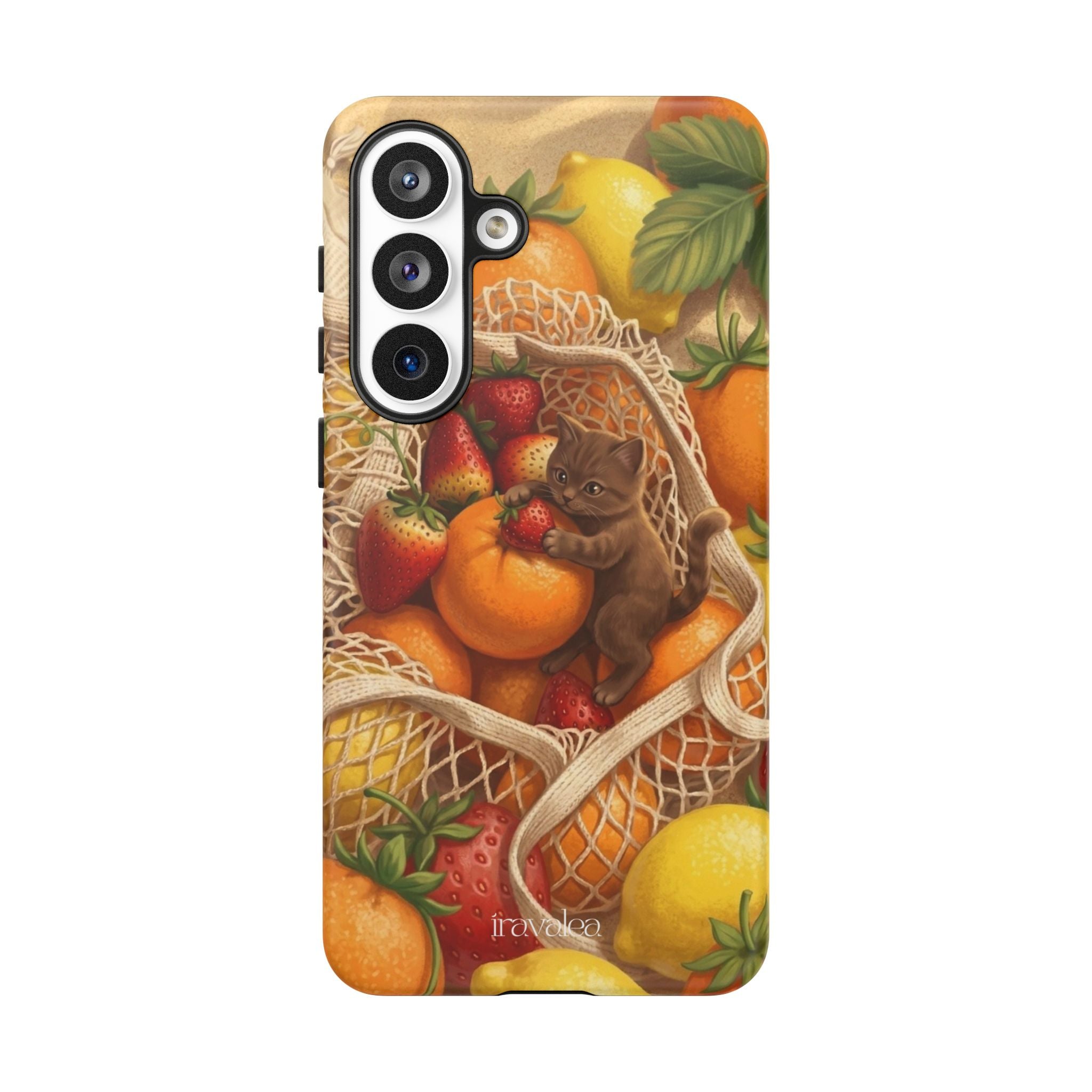 Cat in Summery Fruit Basket Phone Case