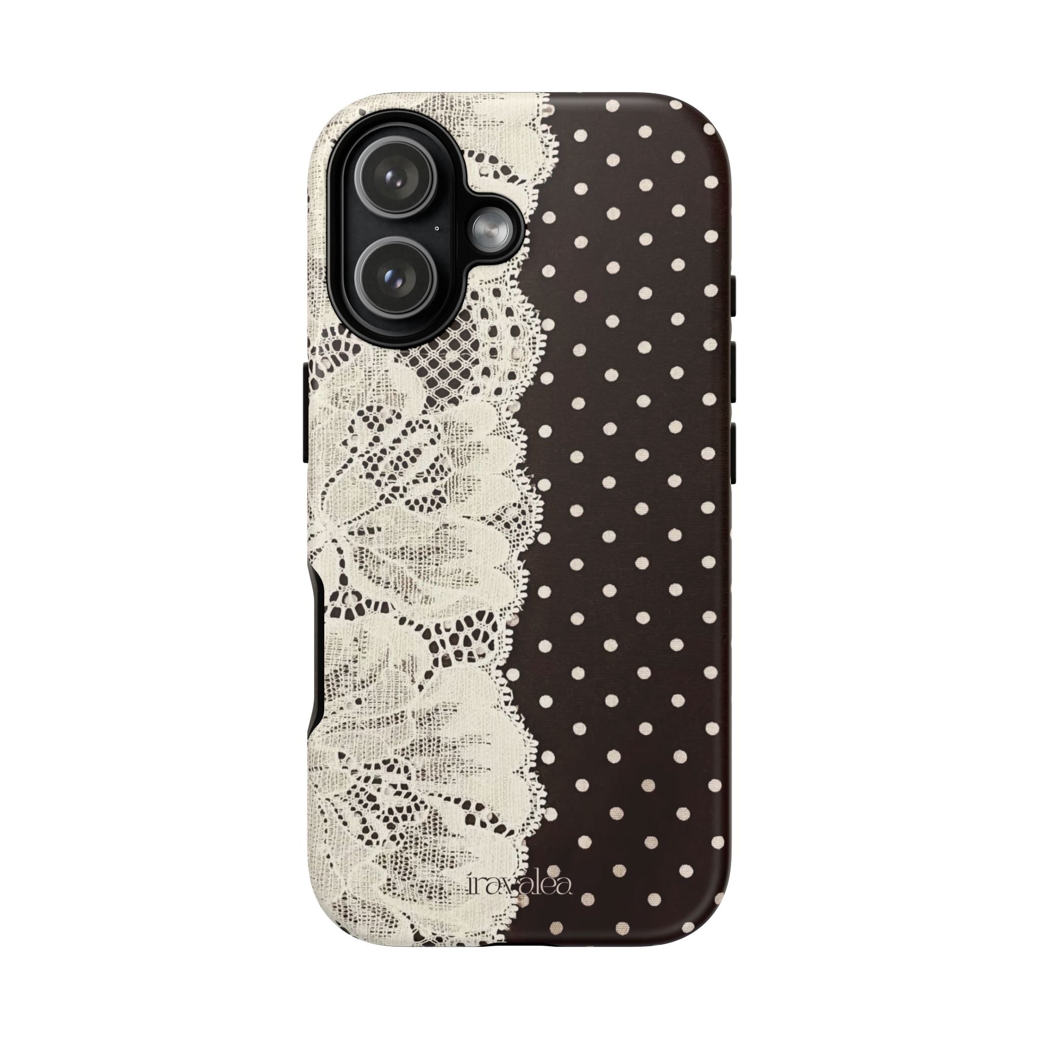 Brown Polka Dot and Lace Phone Case