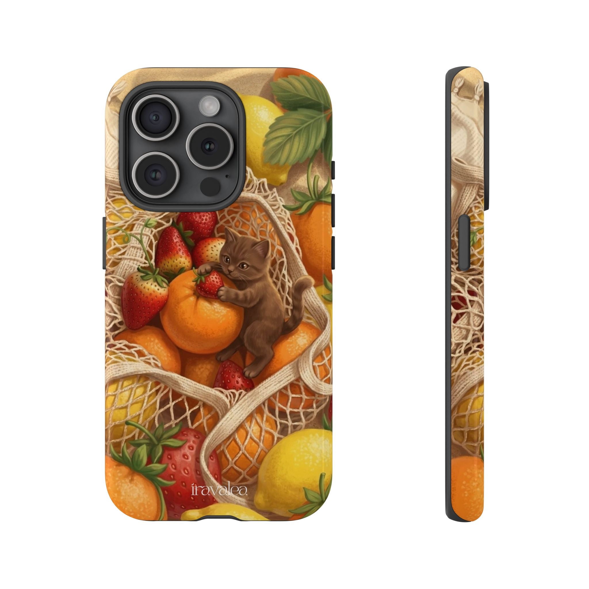Cat in Summery Fruit Basket Phone Case