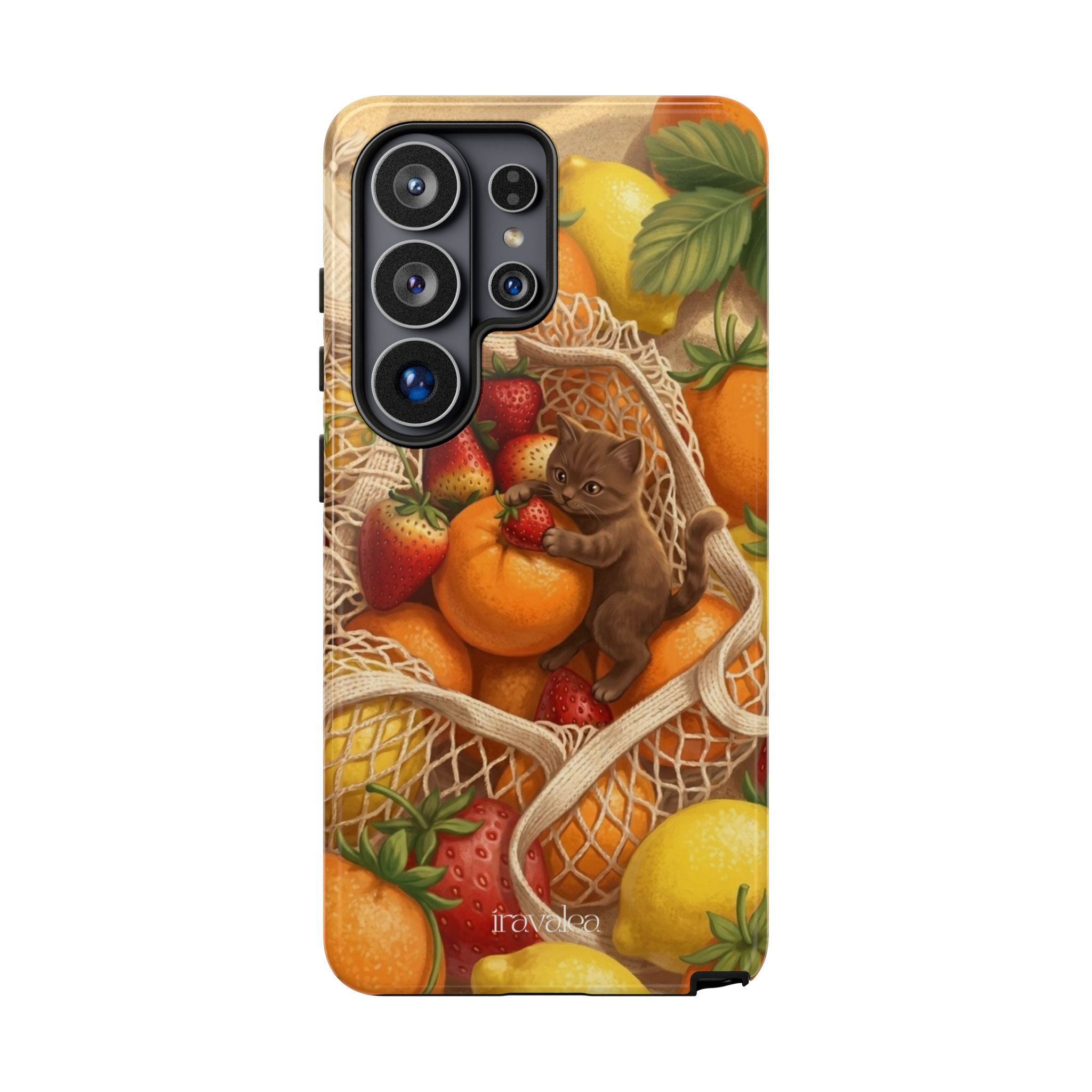 Cat in Summery Fruit Basket Phone Case