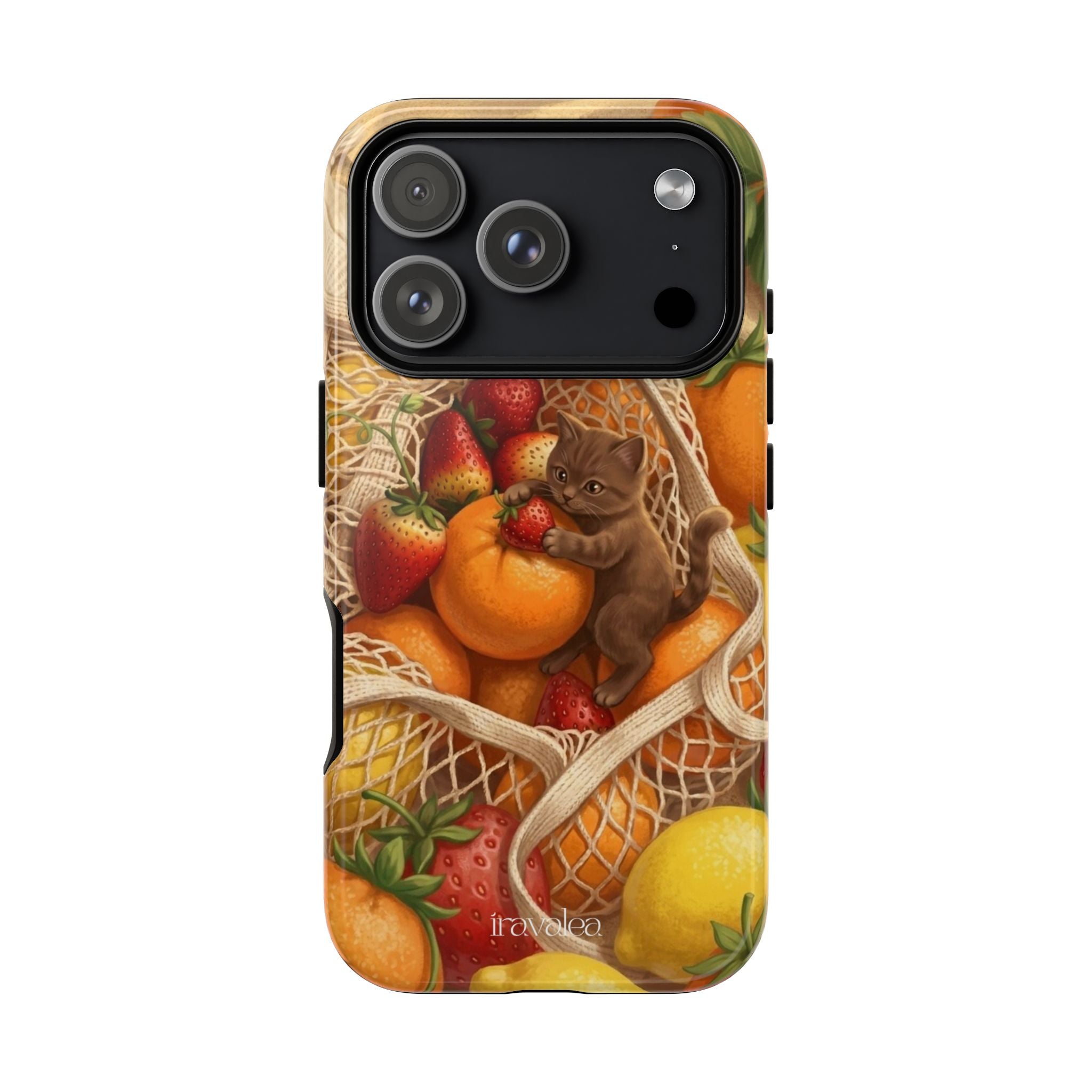 Cat in Summery Fruit Basket Phone Case