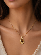 Golden Tiger Teardrop Necklace