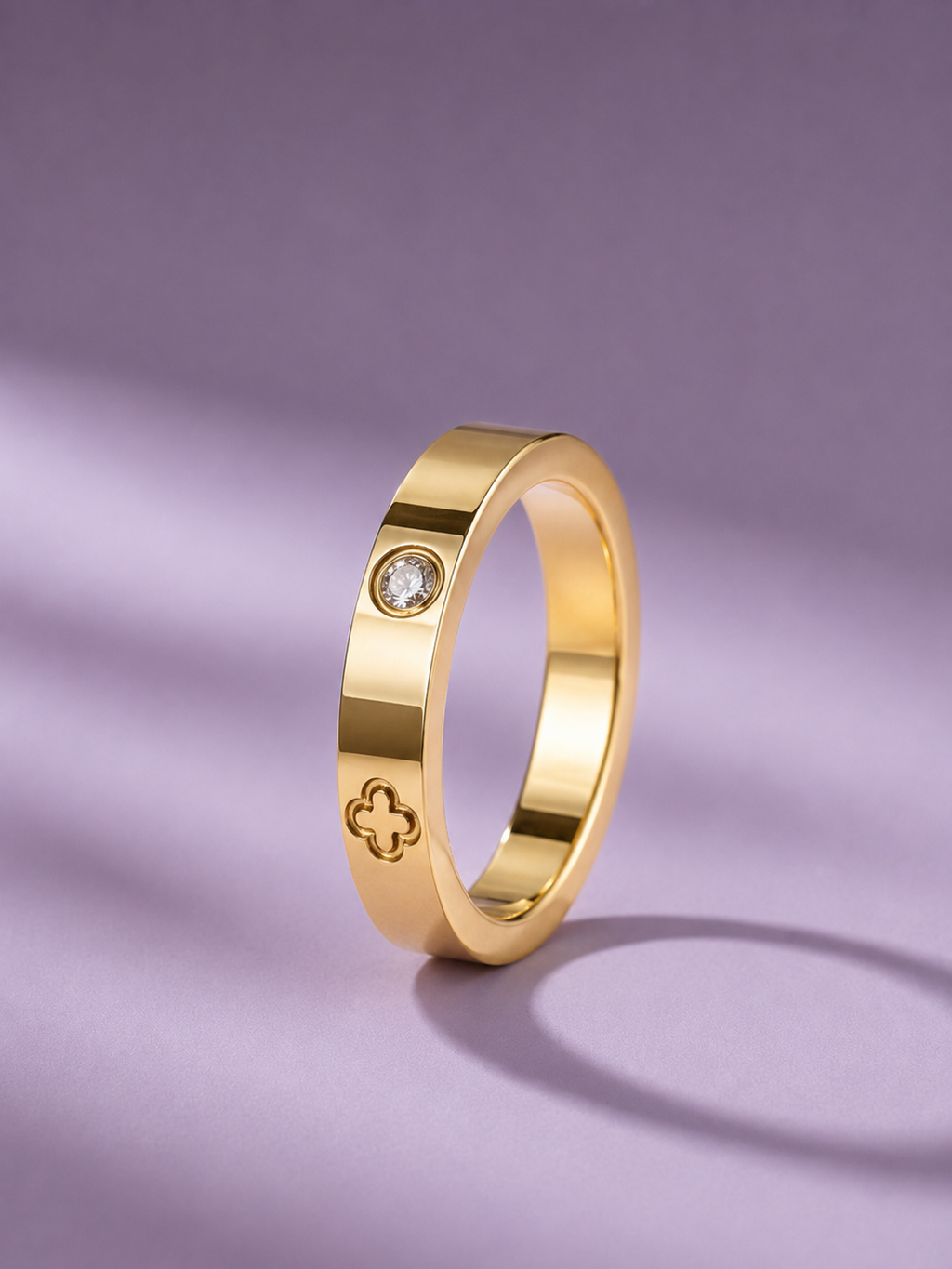 Golden Clover Ring Set