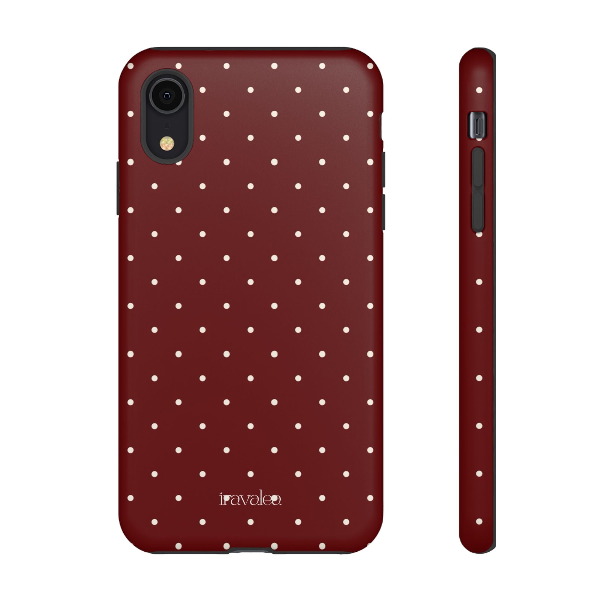 Burgundy Red Polka Dot Phone Case