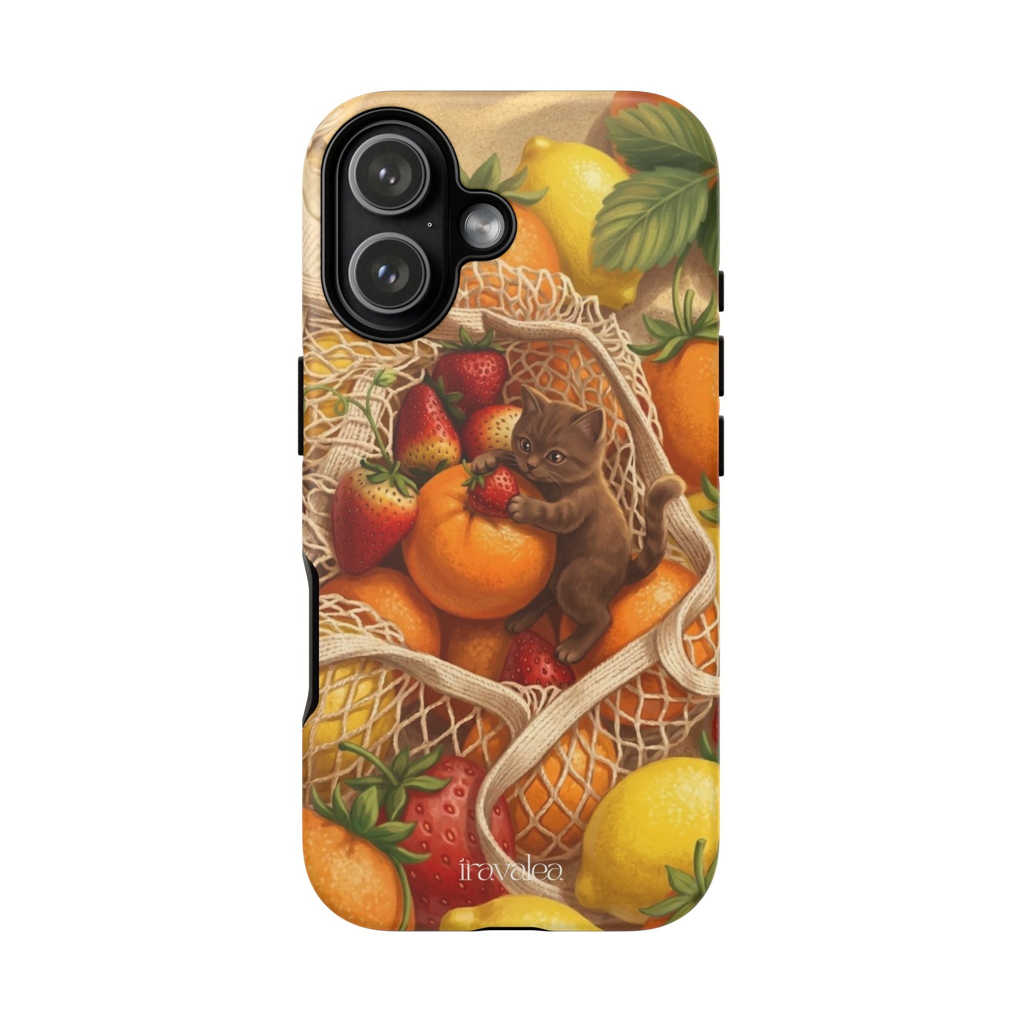 Cat in Summery Fruit Basket Phone Case