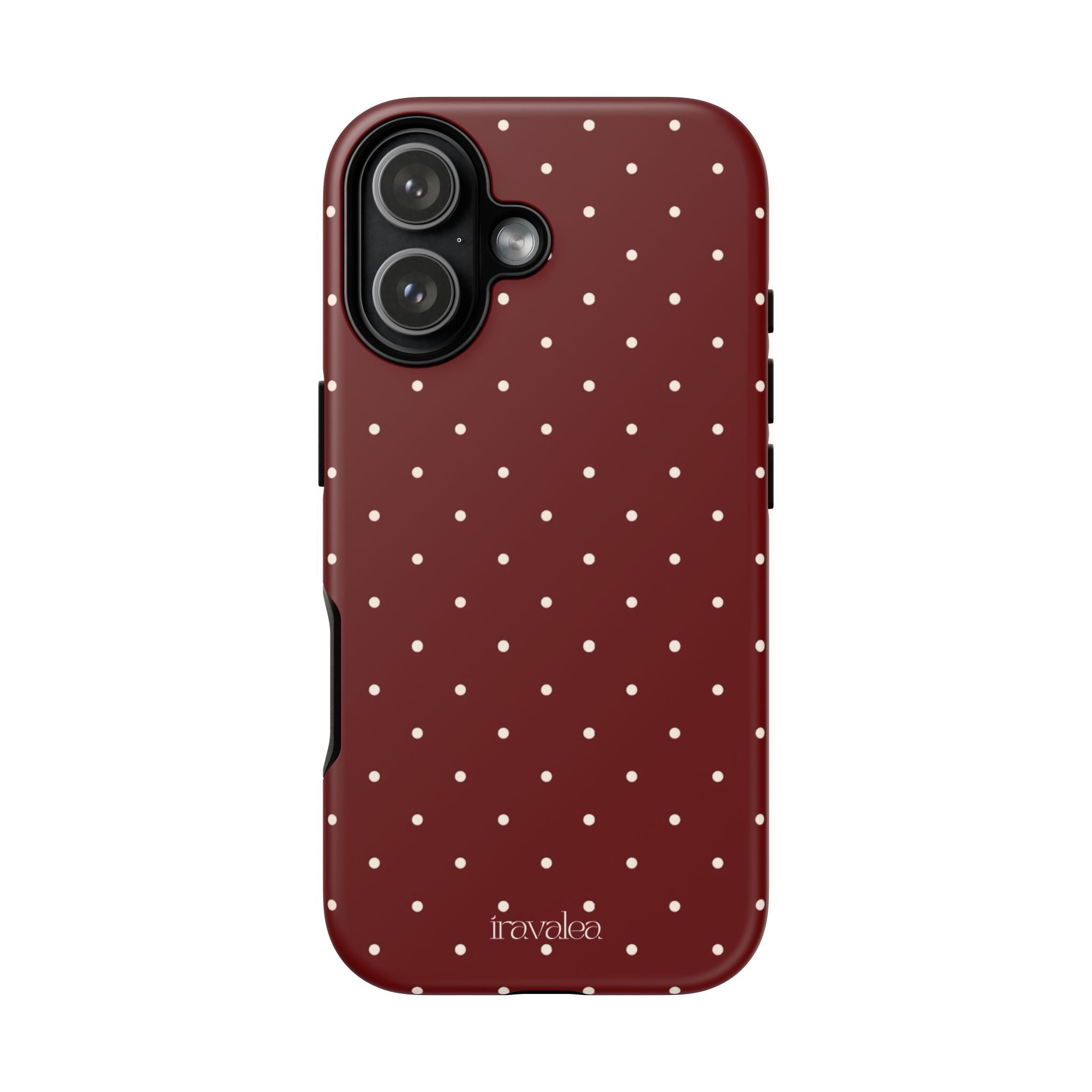 Burgundy Red Polka Dot Phone Case