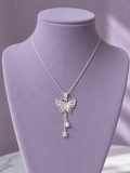 Silver Butterfly Bell Necklace
