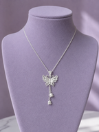 Silver Butterfly Bell Necklace