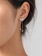 Silver Sakura Drop Earrings