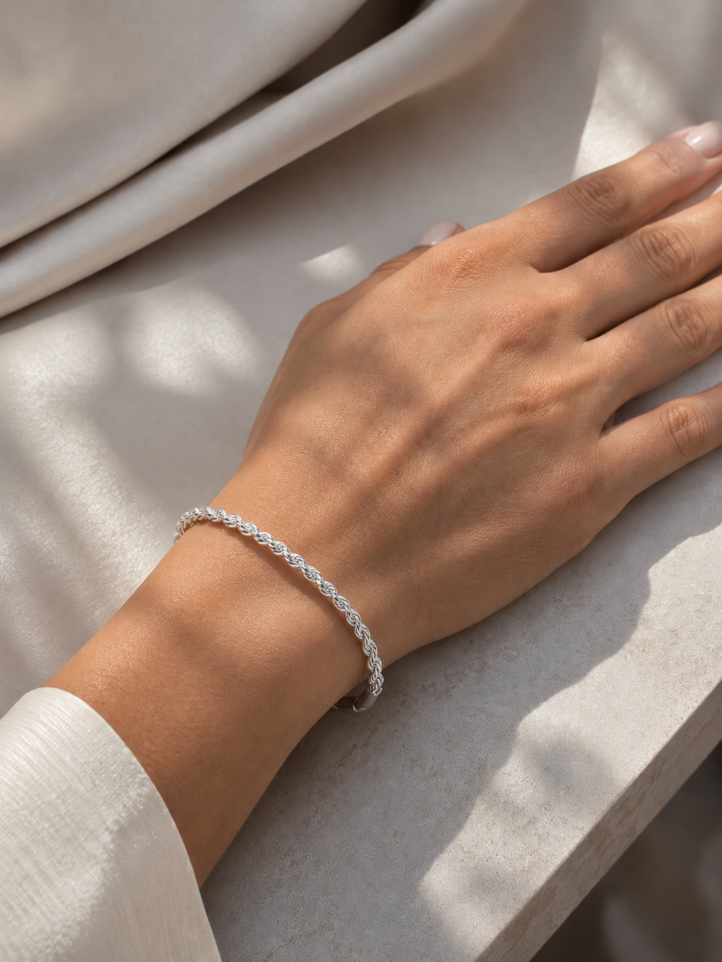 Silver Mist Twisted Bracelet